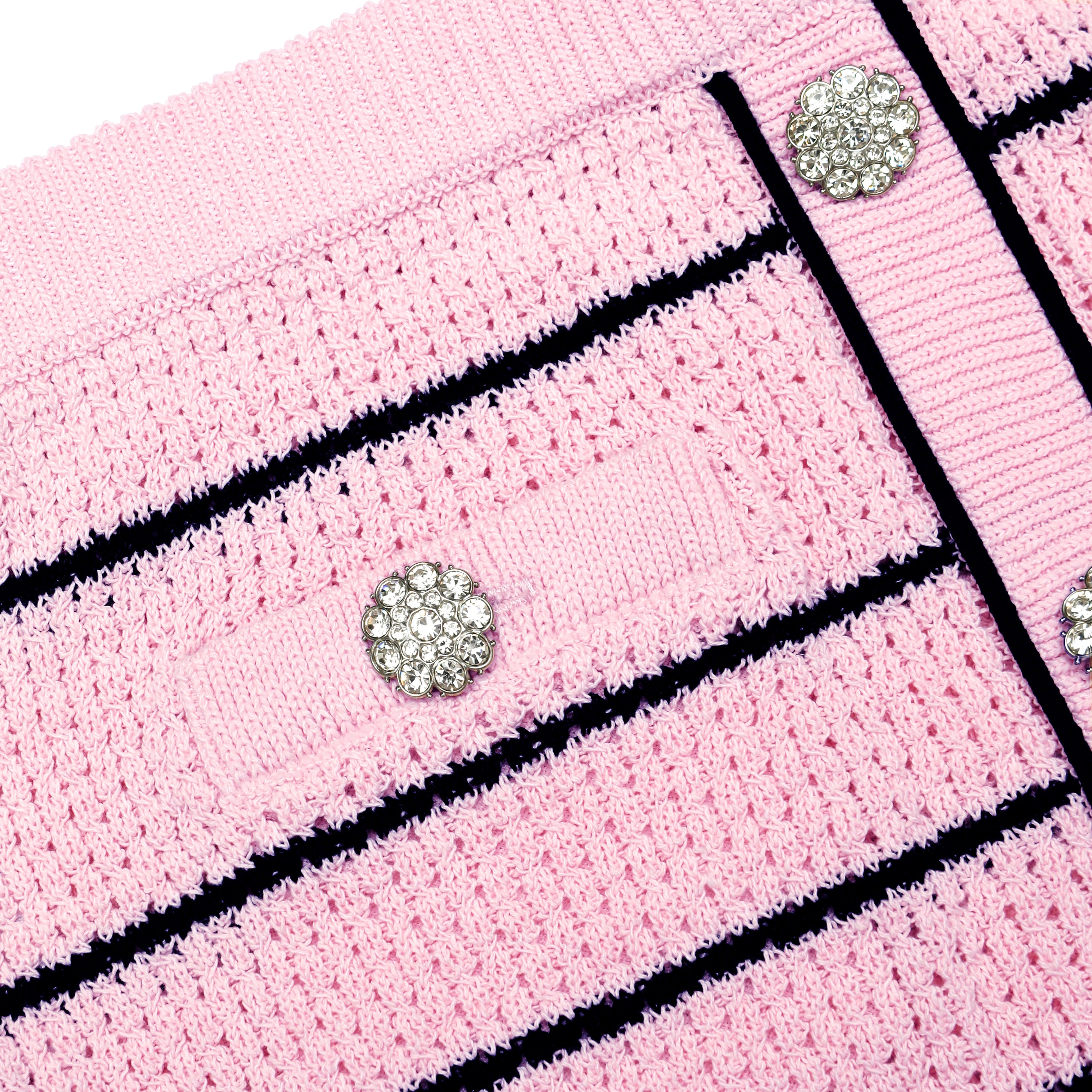 Self Portrait Pink Stripe Knit Minirock Rosa XS-L Strick