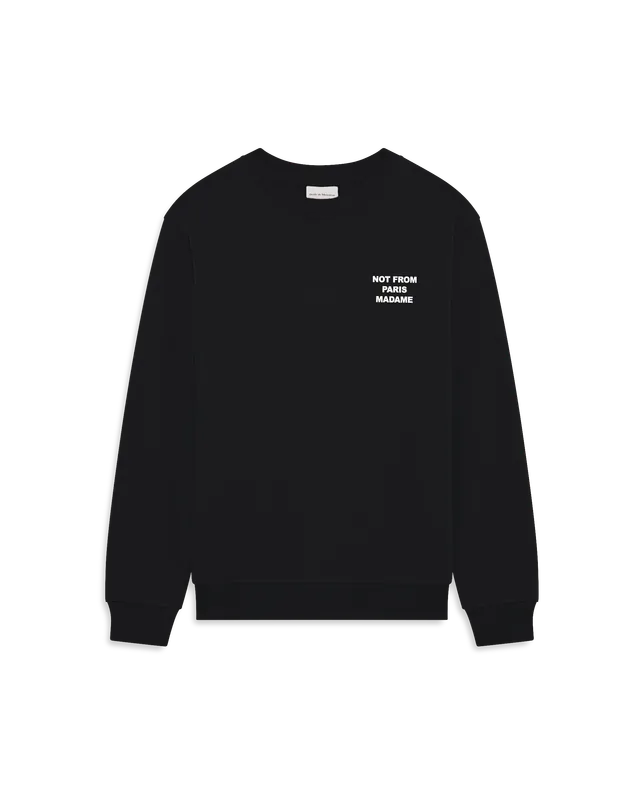 Drôle De Monsieur Slogan Sweatshirt Schwarz Baumwolle