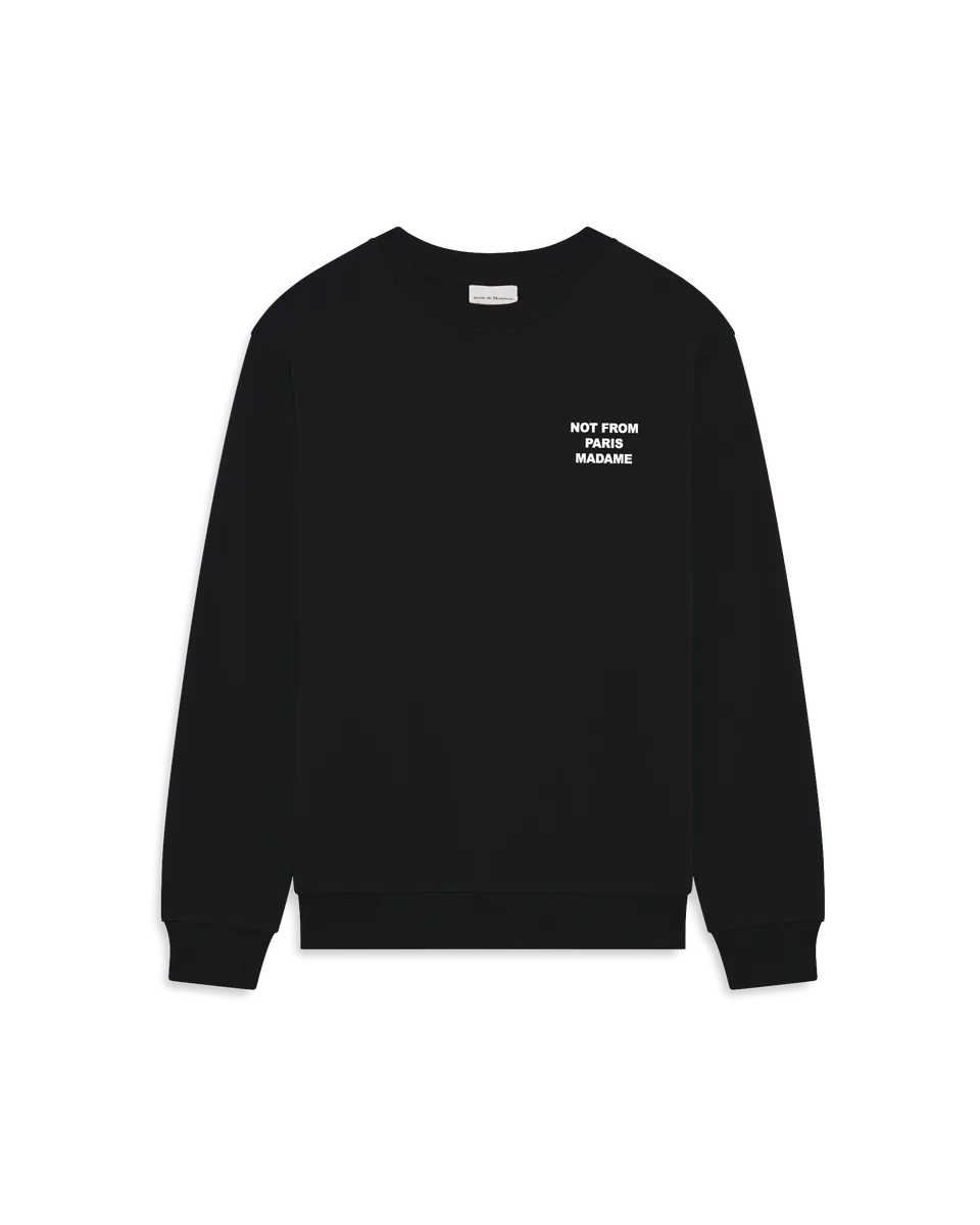 Drôle De Monsieur Slogan Sweatshirt Schwarz Baumwolle