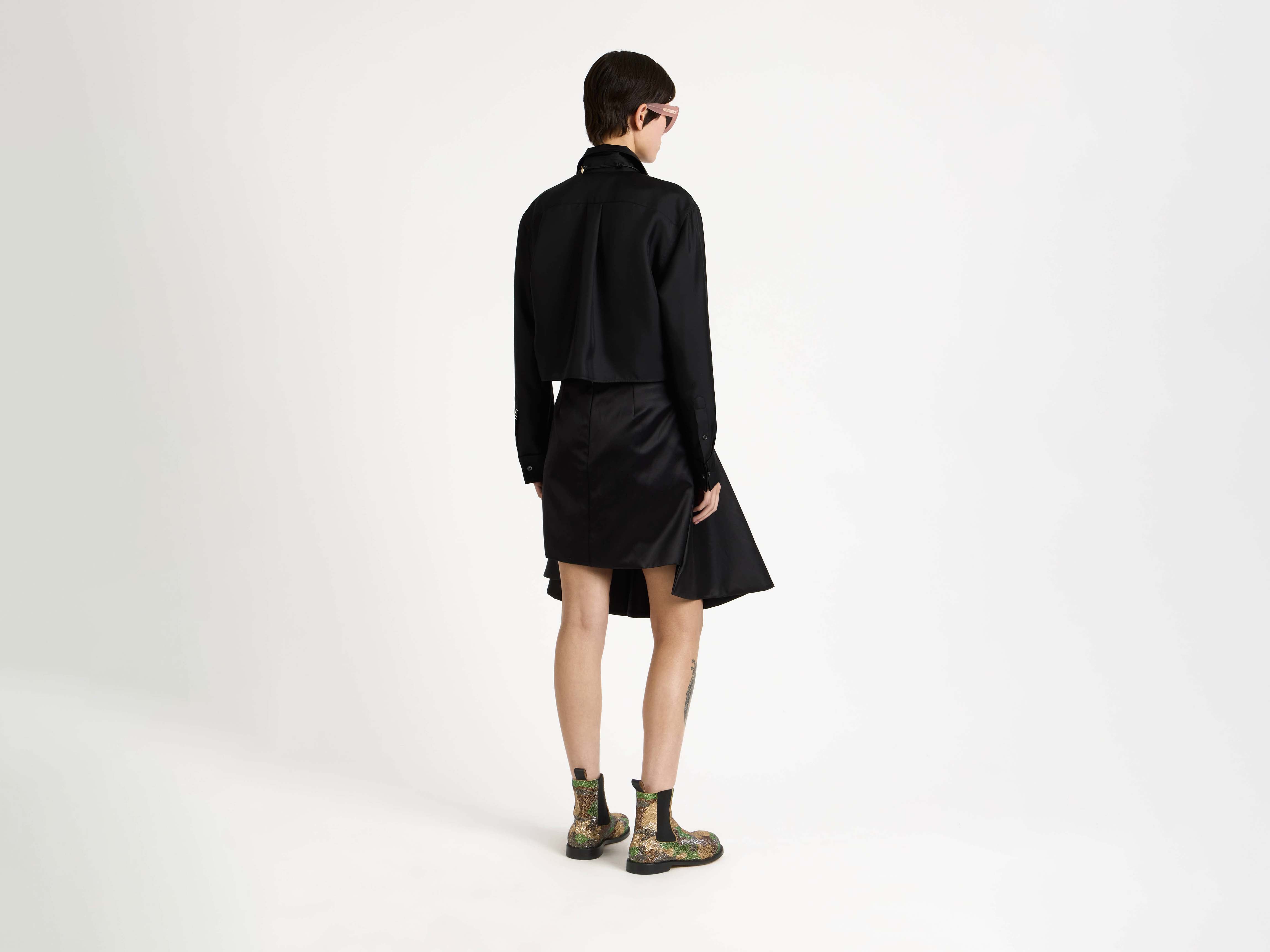 J.W.Anderson Cropped Seidenhemd Schwarz Damen Twill