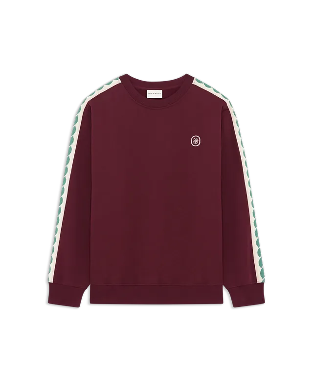 Drôle De Monsieur Le Sweatshirt Tresses Sweater Bordeaux Baumwolle