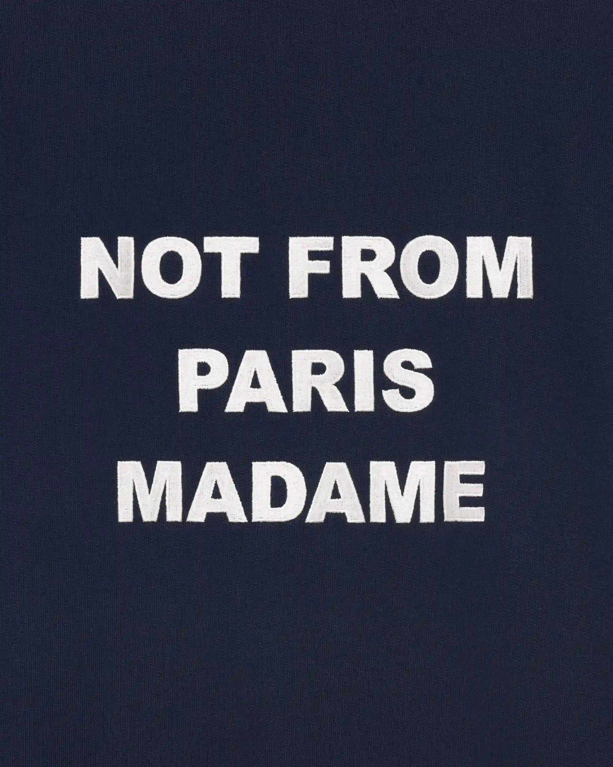 Drôle De Monsieur Le Hoodie Slogan Hoodie Navy Not From Paris