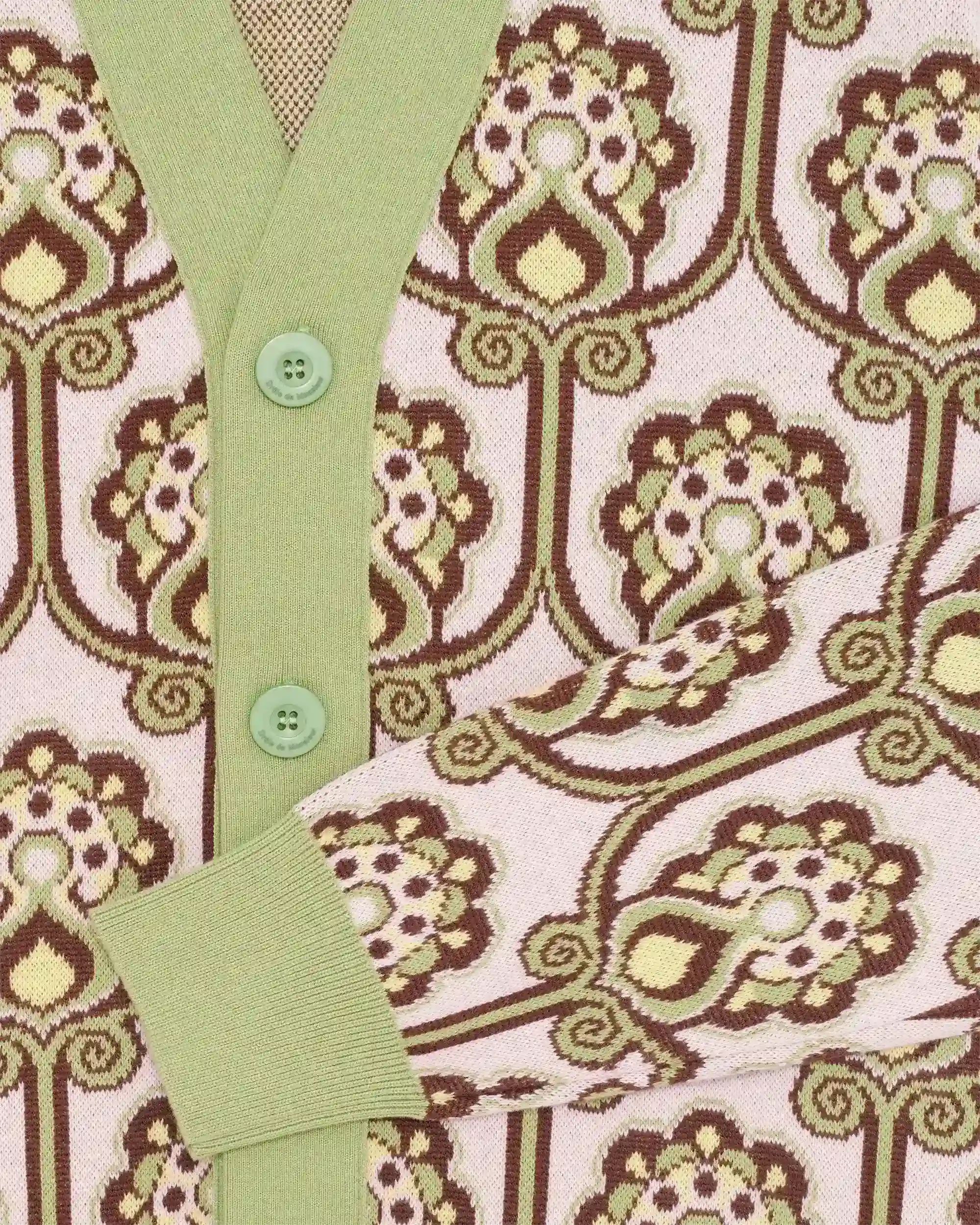 Drôle De Monsieur Cardigan Tapisserie Florale Strickjacke Rosa