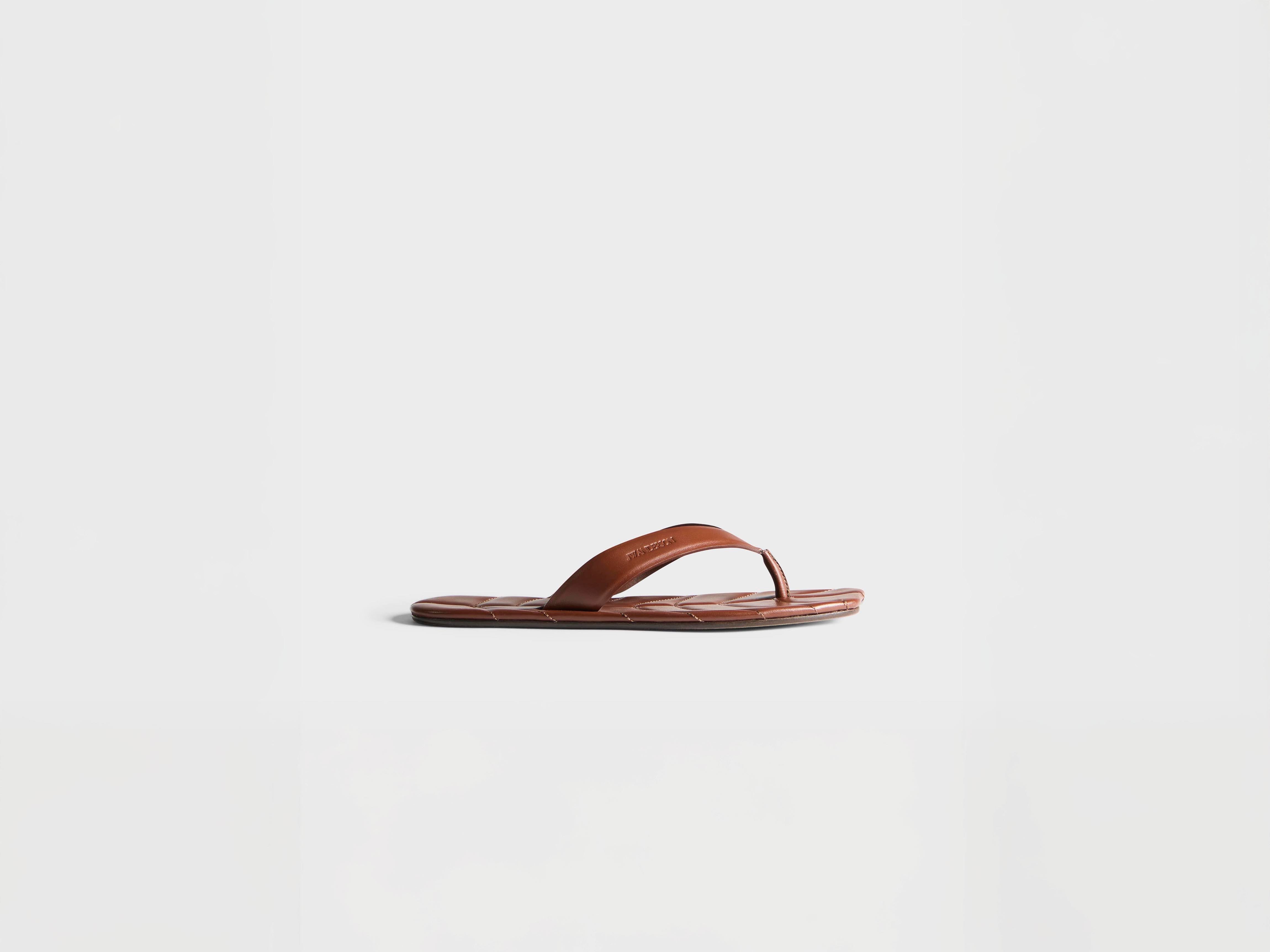 J.W.Anderson Leaf Slides Herren Braun Leder Offene Zehen