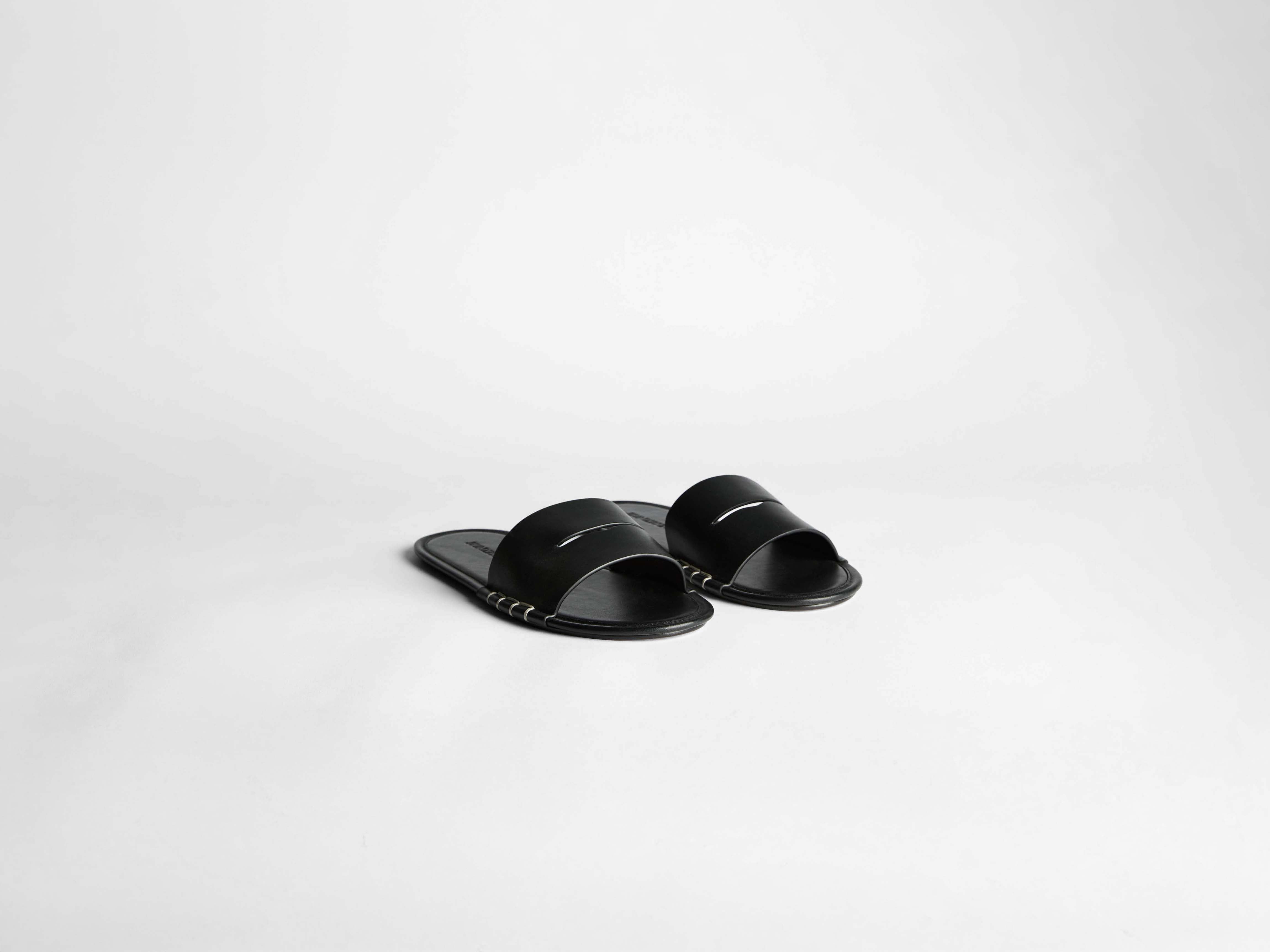 J.W.Anderson Loafer Slides Schuhe Schwarz Leder Herren