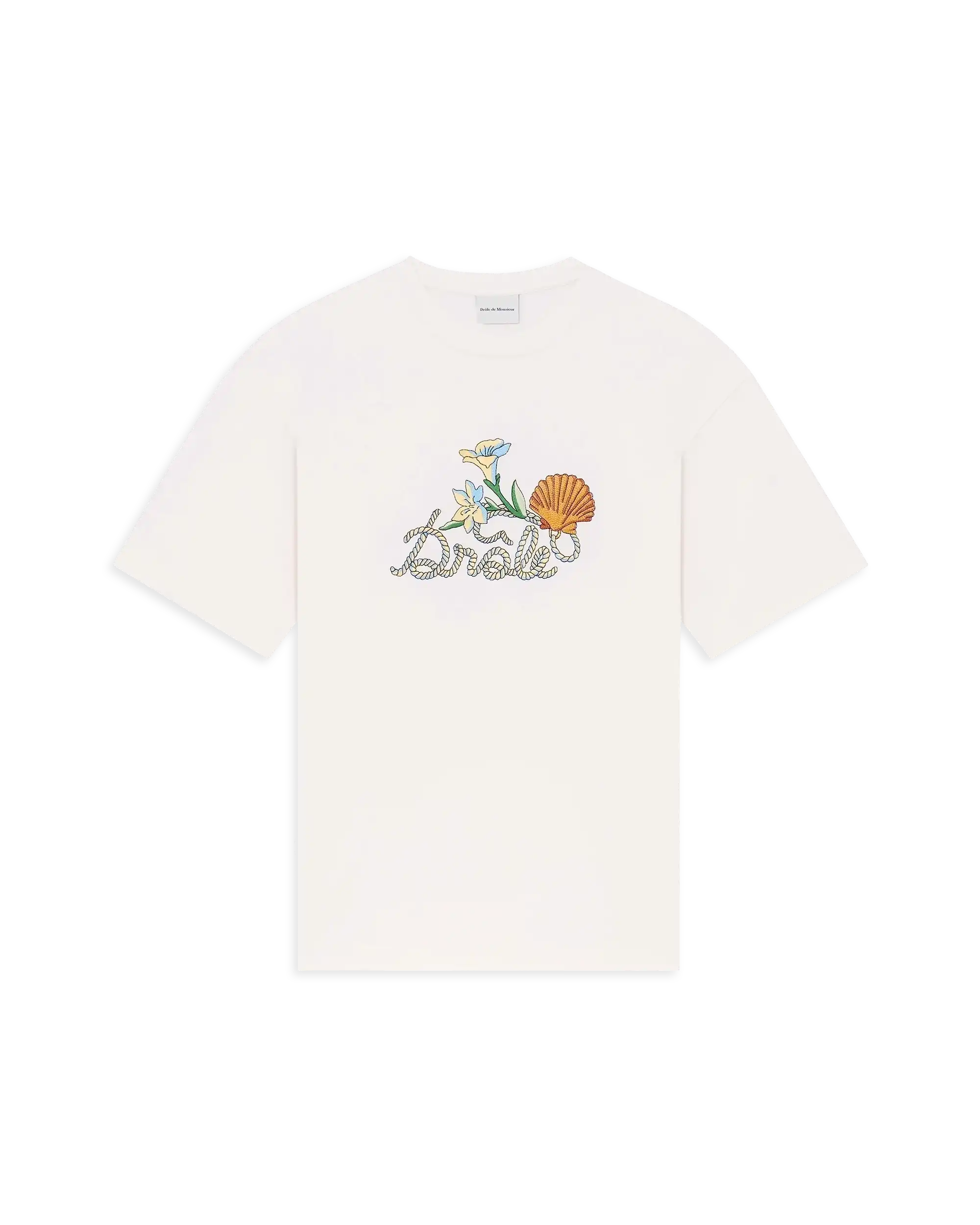 Drôle De Monsieur Drôle Shell T-Shirt Off-White Regular Baumwolle