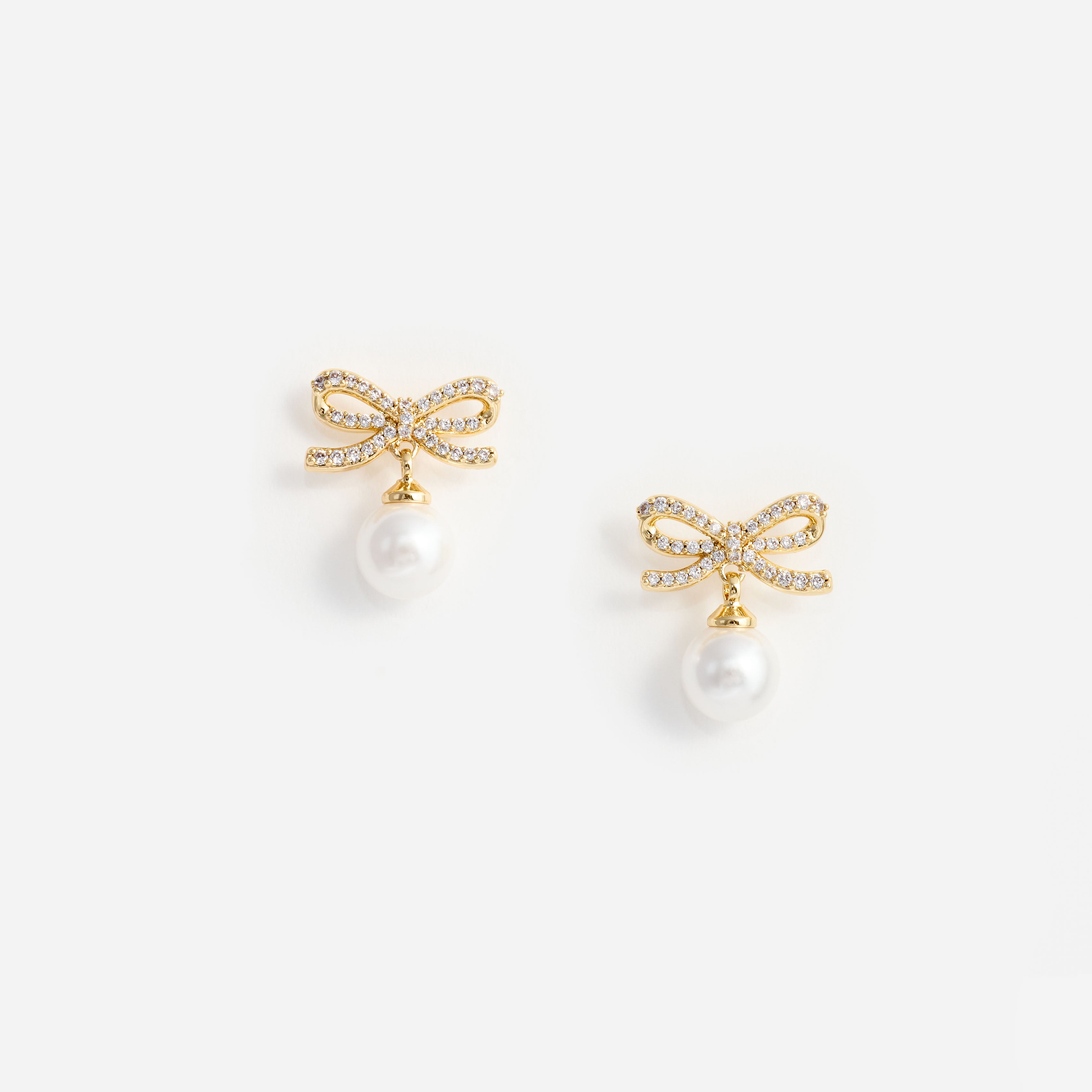 Self Portrait Gold Bow Pearl Ohrstecker Gold One Size Perle