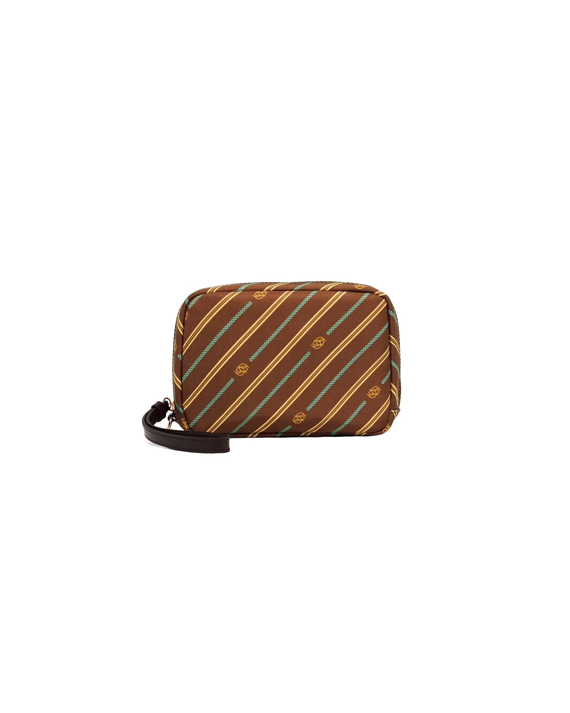 Drôle De Monsieur Monogram Pouch Clutch Braun Nylon
