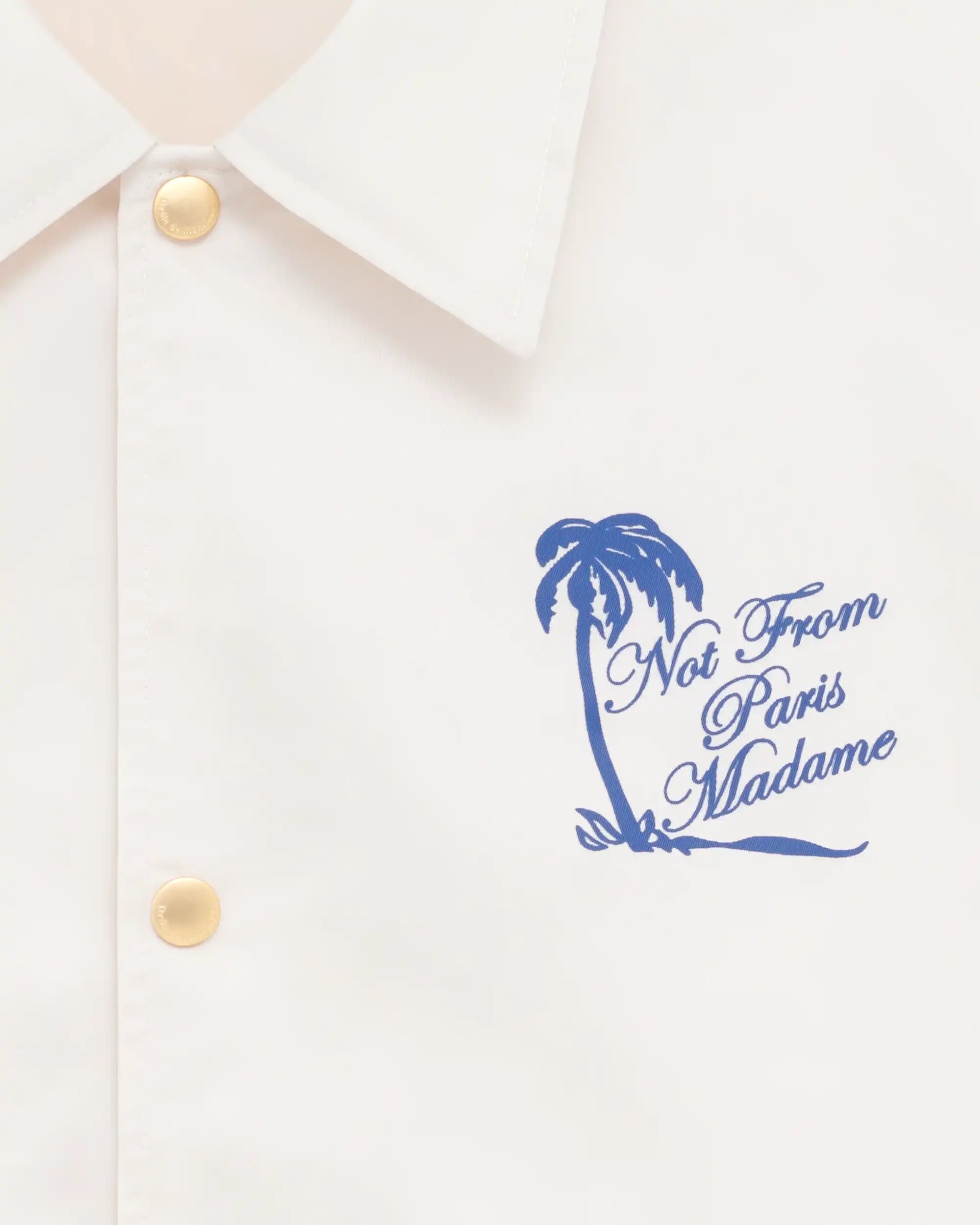 Drôle De Monsieur Slogan Palmiers Jacke Off White Nylon