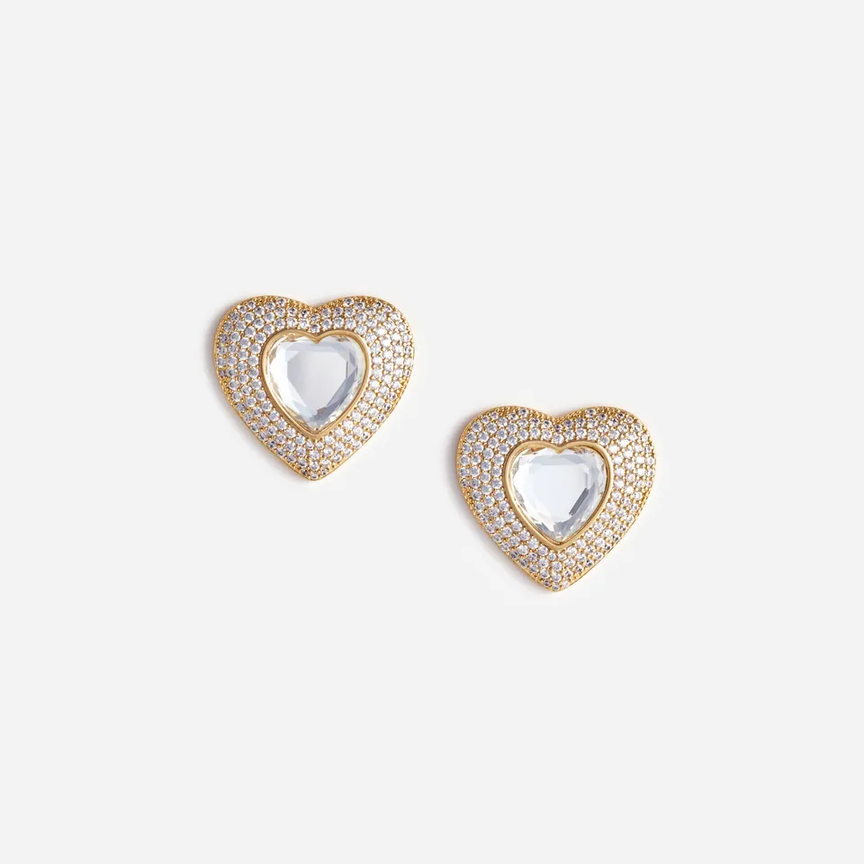 Self Portrait Jewellery Gold Crystal Heart Ohrstecker gold