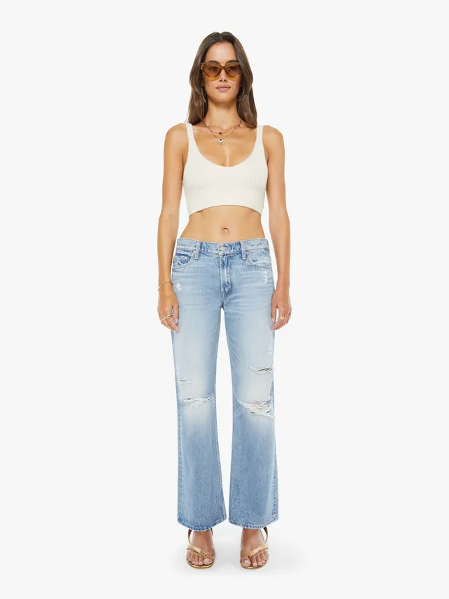 Mother The Bookie Nerdy Bootcut Jeans FAFO Hellblau