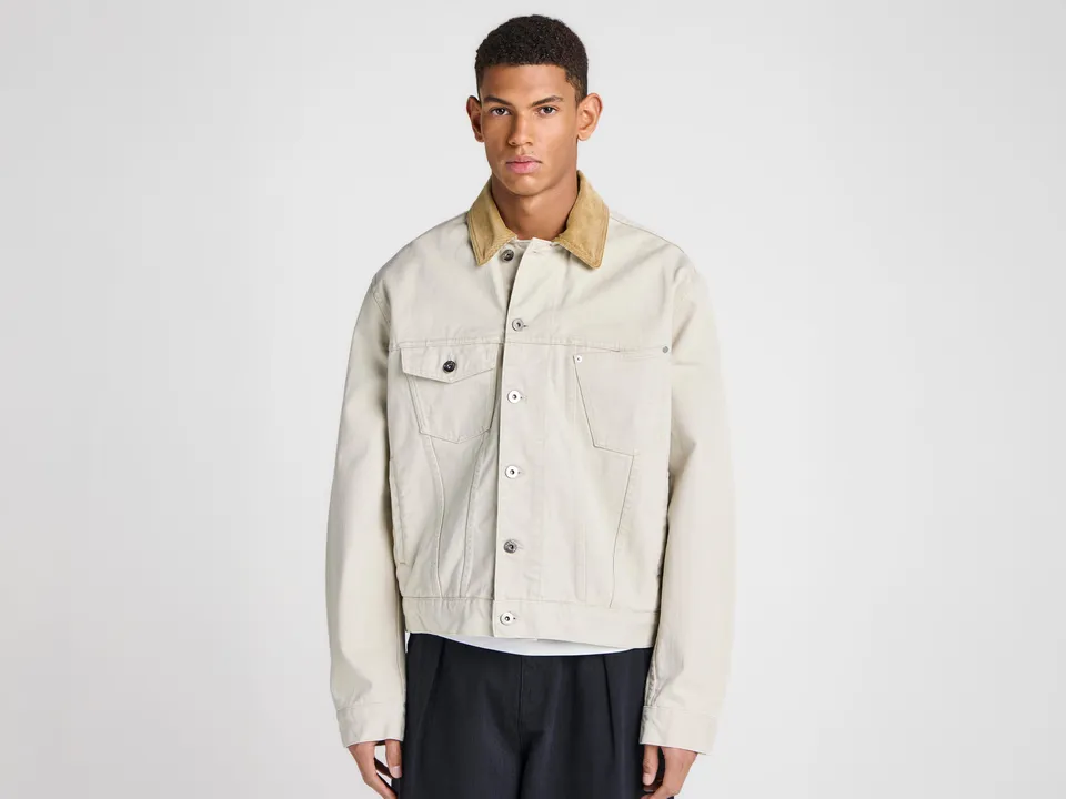 J.W.Anderson Corduroy Collar Jeansjacke Ecru