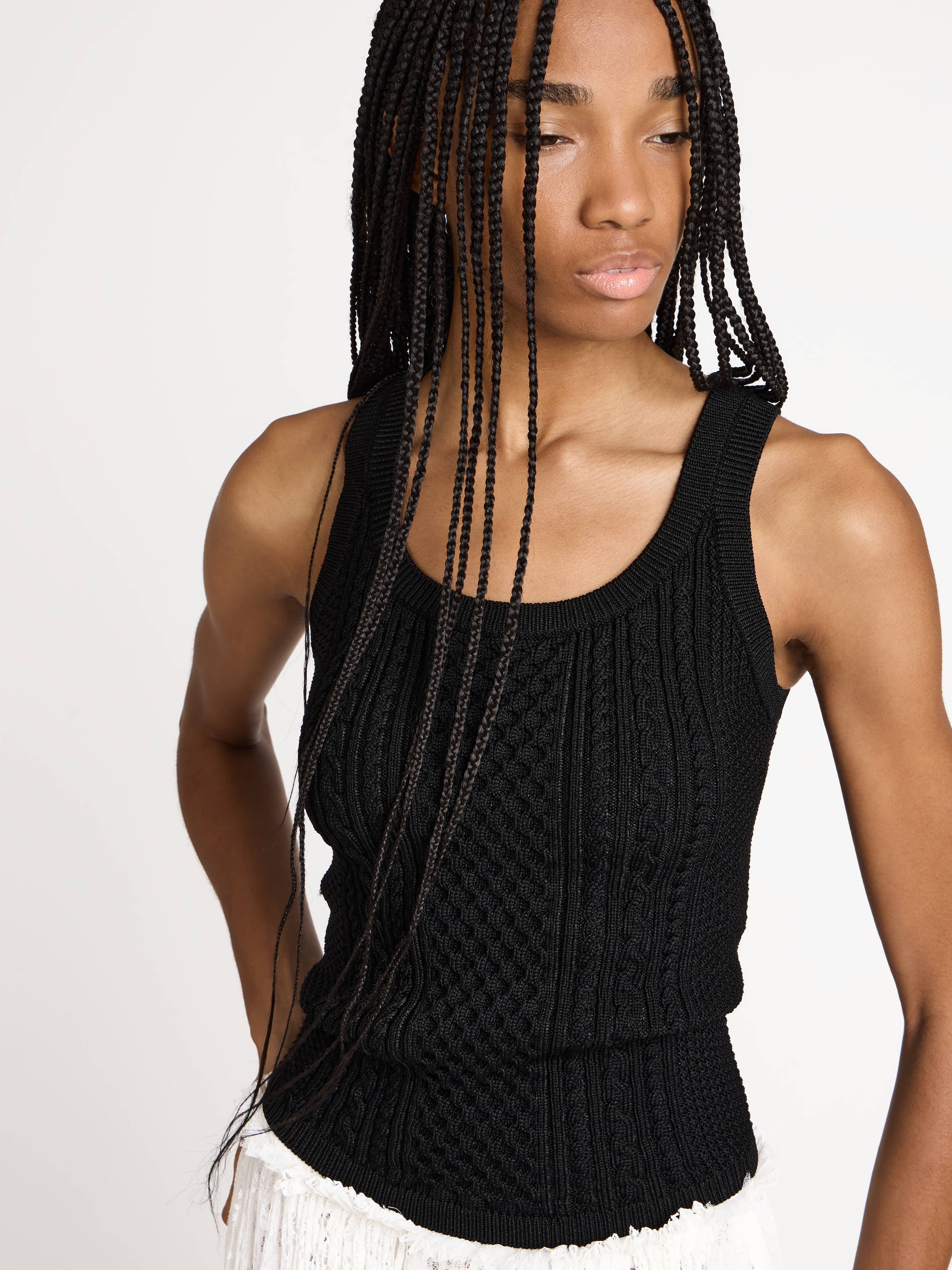 J.W.Anderson Cable-Knit Tank Top Schwarz Stricktop