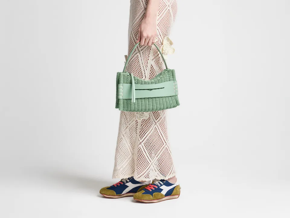 J.W.Anderson Loafer Bag Tasche Salbei geflochten Leder