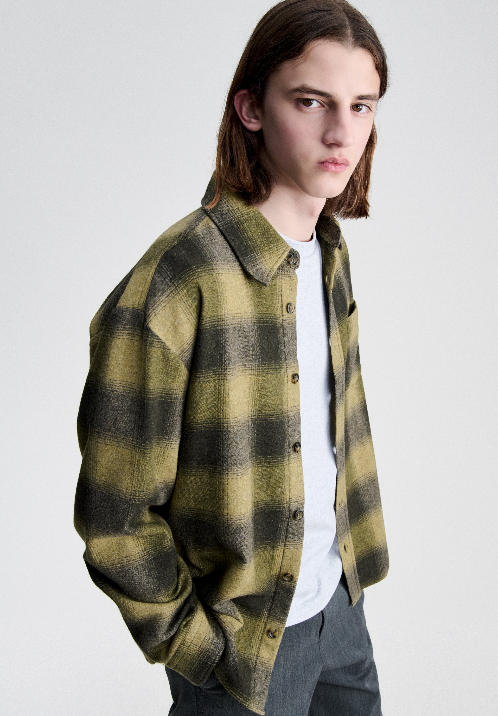 A.P.C. Overshirt Kariert Khaki Wolle XS-XXL