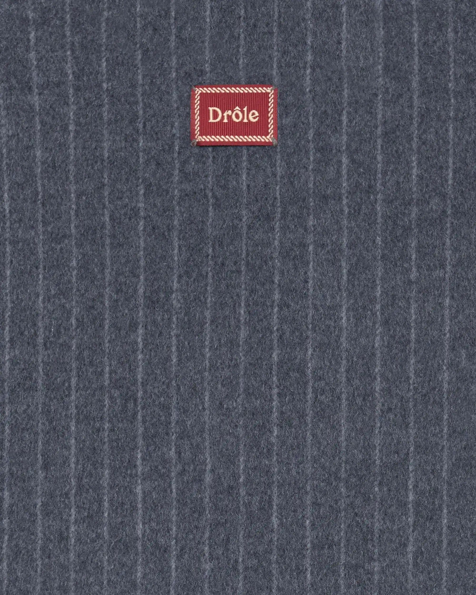 Drôle de Monsieur Wool Pinstripe Weste Wolle Dunkelgrau