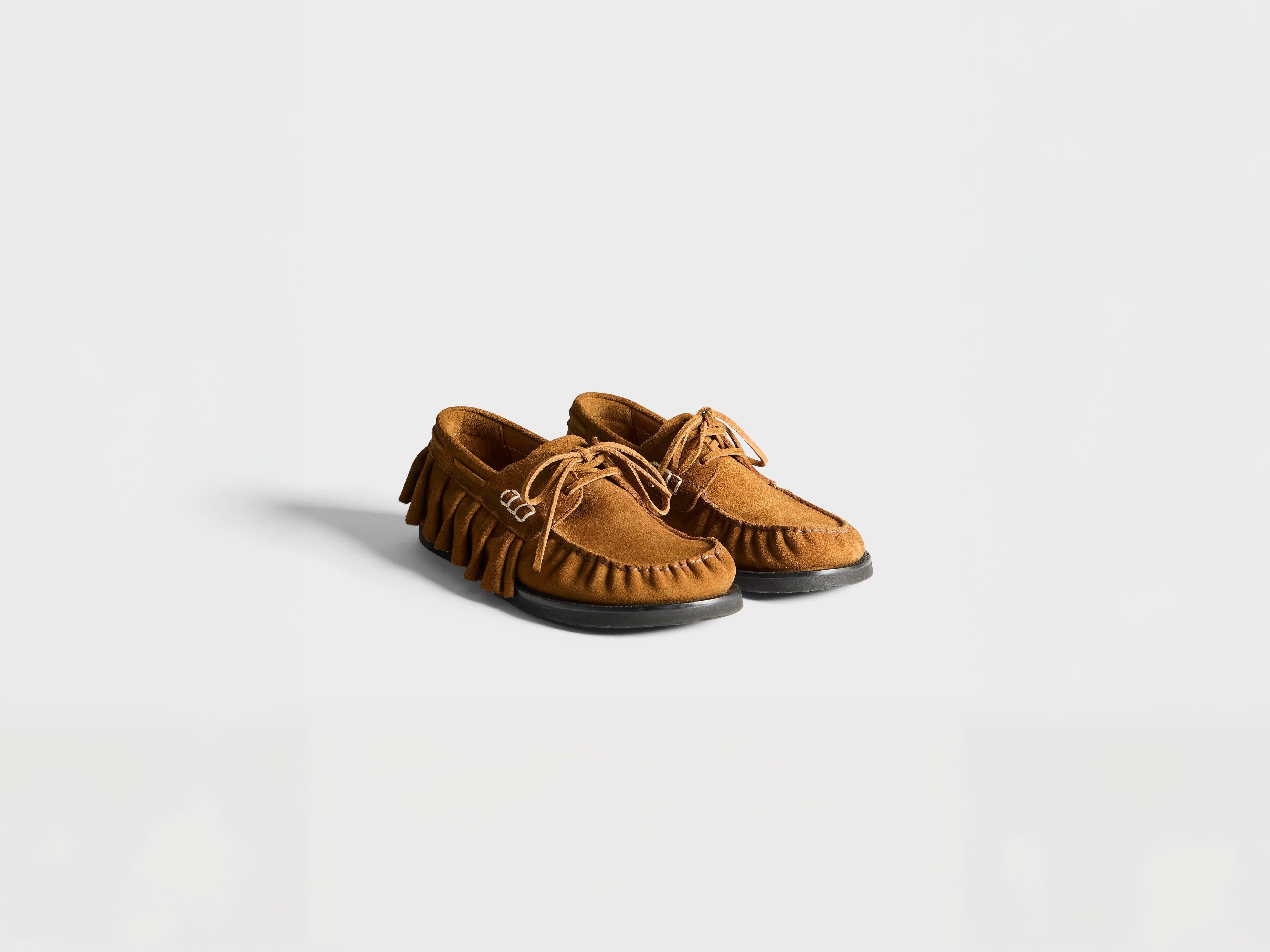J.W.Anderson Ruffle Boat Shoes Loafers Caramel Wildleder