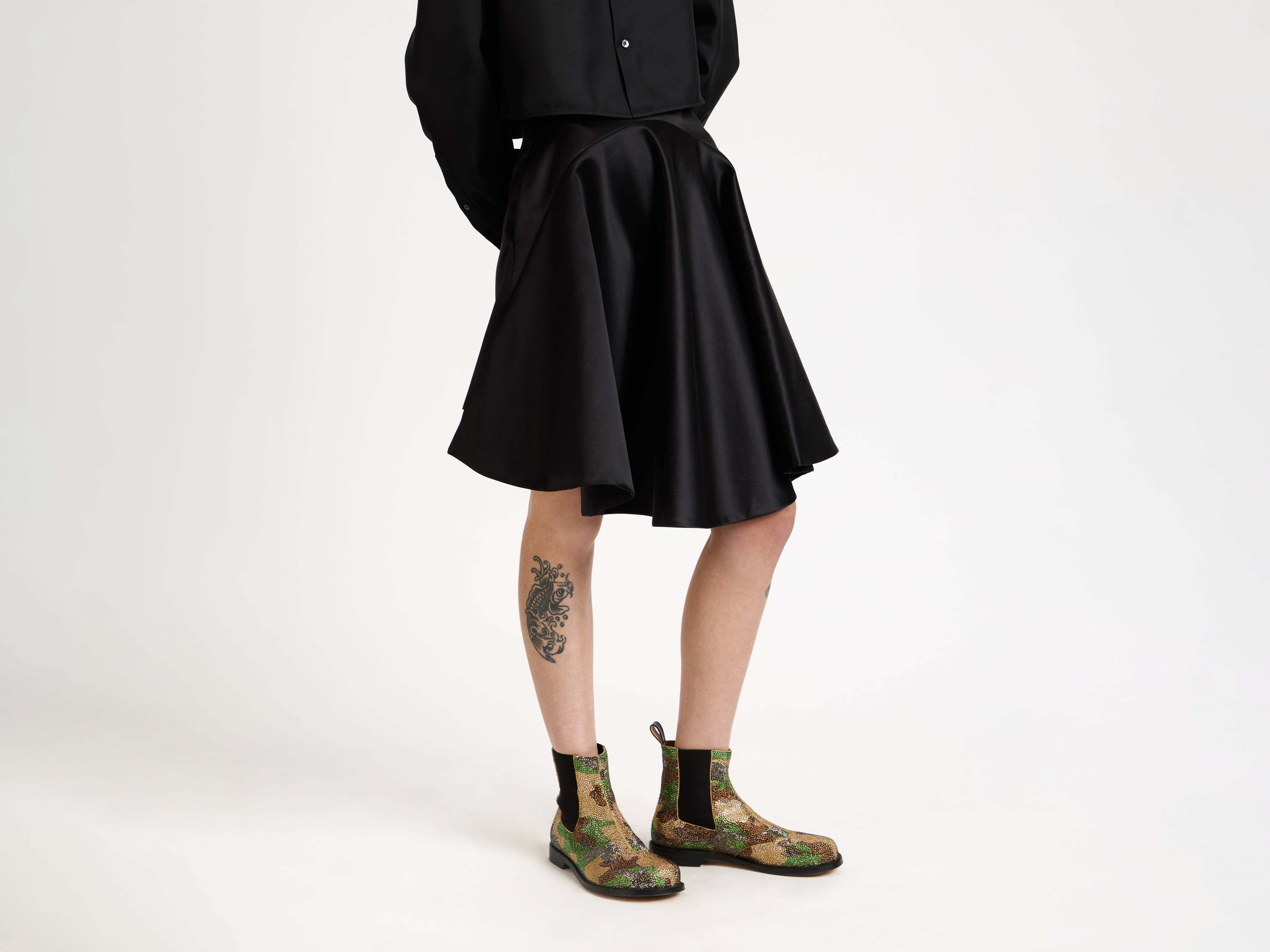 J.W. Anderson Circle Skirt Rock Schwarz Satin 10