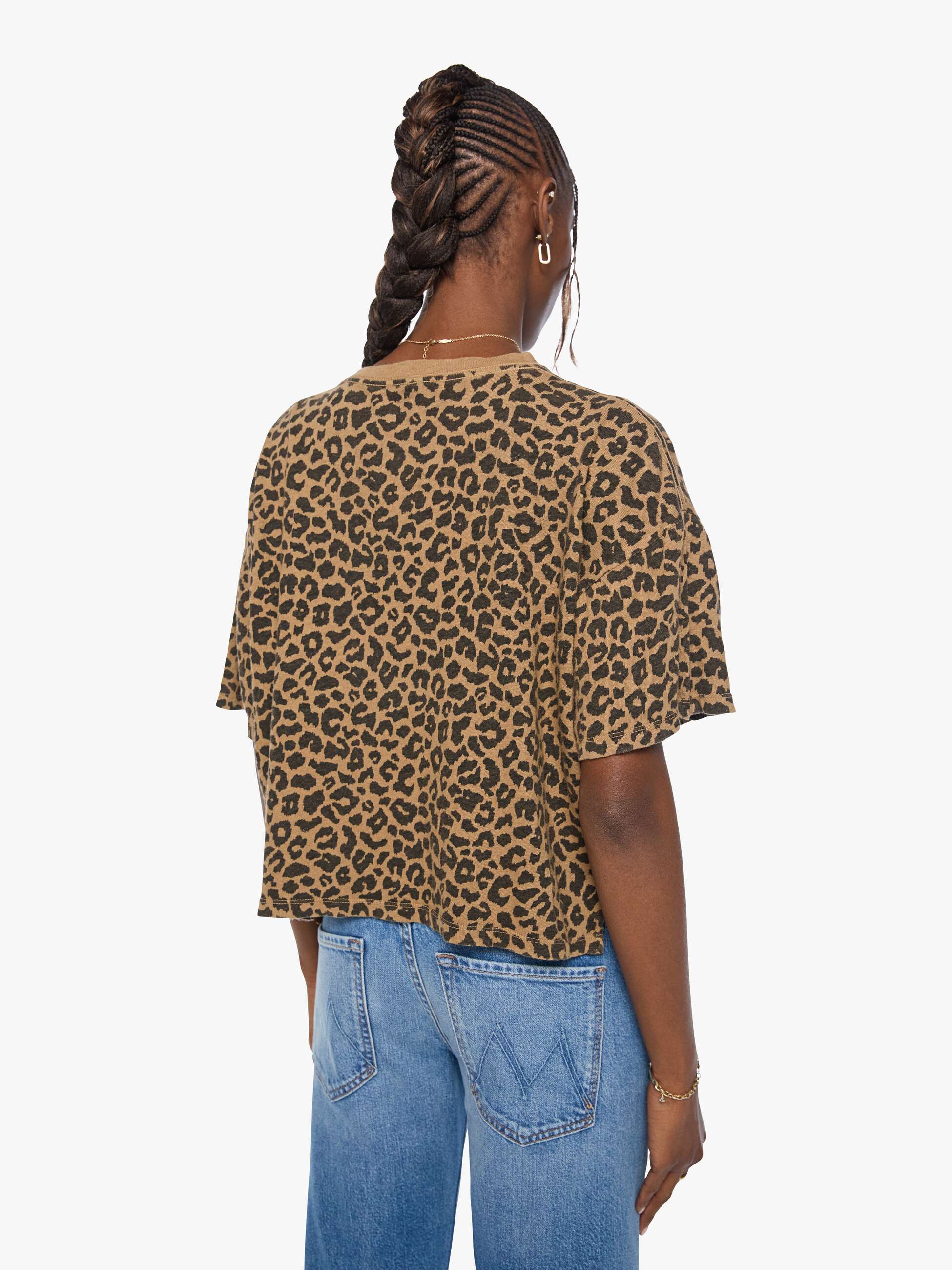 Mother S/S Boxy Ringer T-Shirt Leo Braun Crop