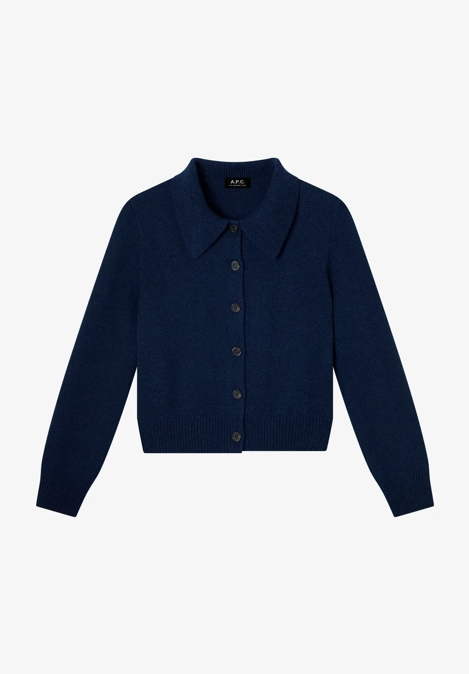 A.P.C. Wollcardigan M marineblau mit Kragen