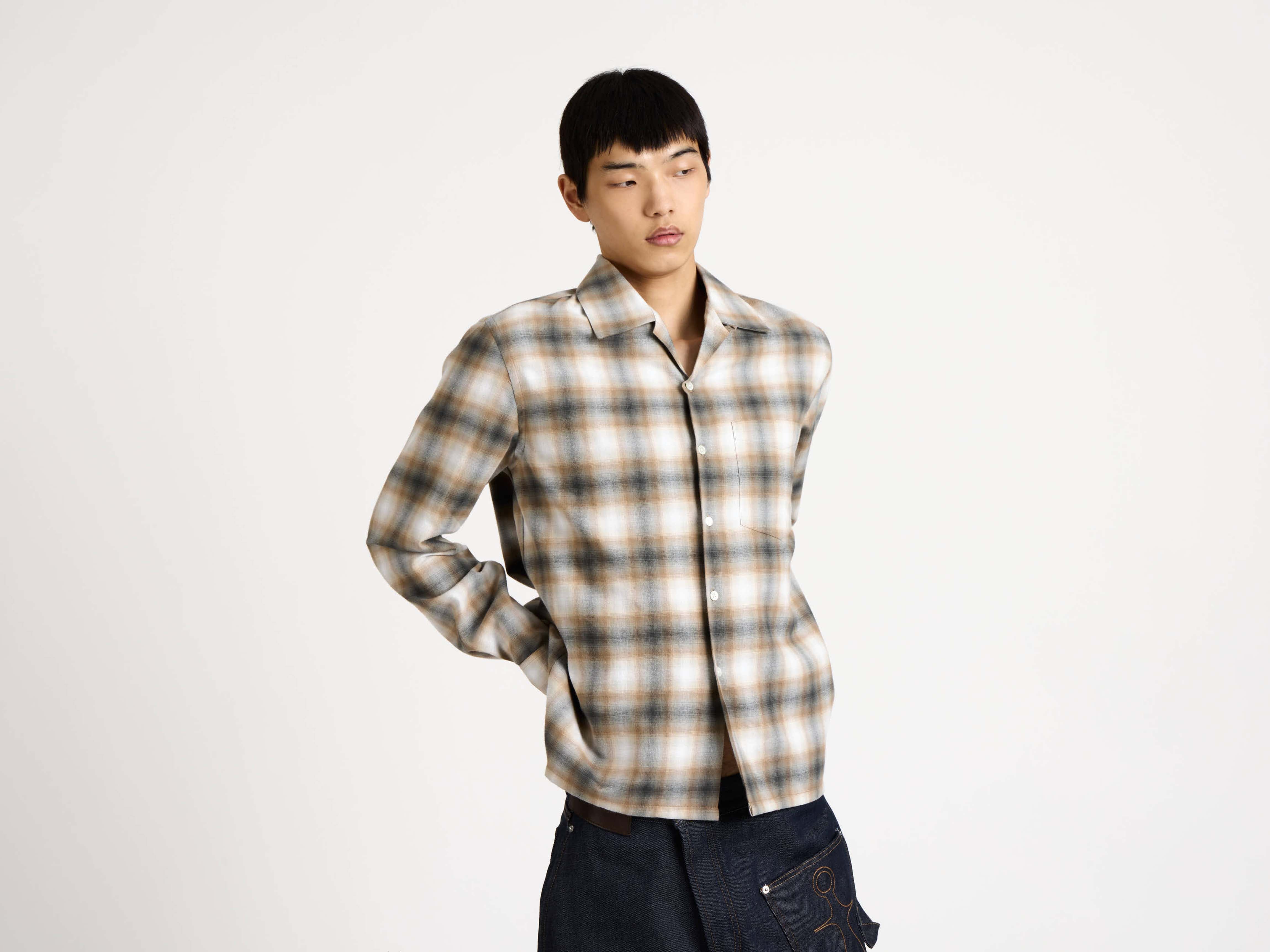 J.W.Anderson Gradient Flanellhemd Biscuit Herren