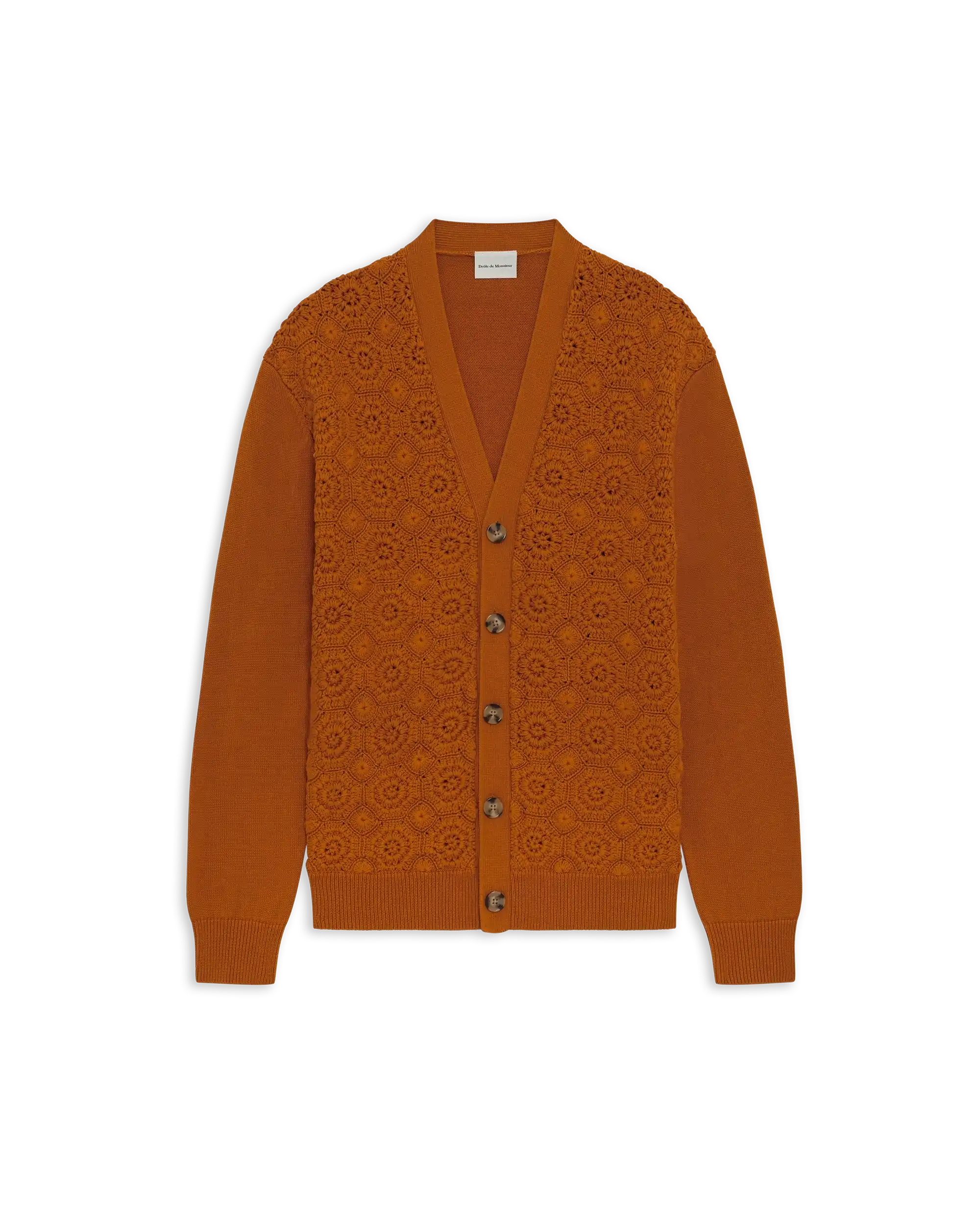 Drôle De Monsieur Maille Cardigan dunkelorange Baumwolle