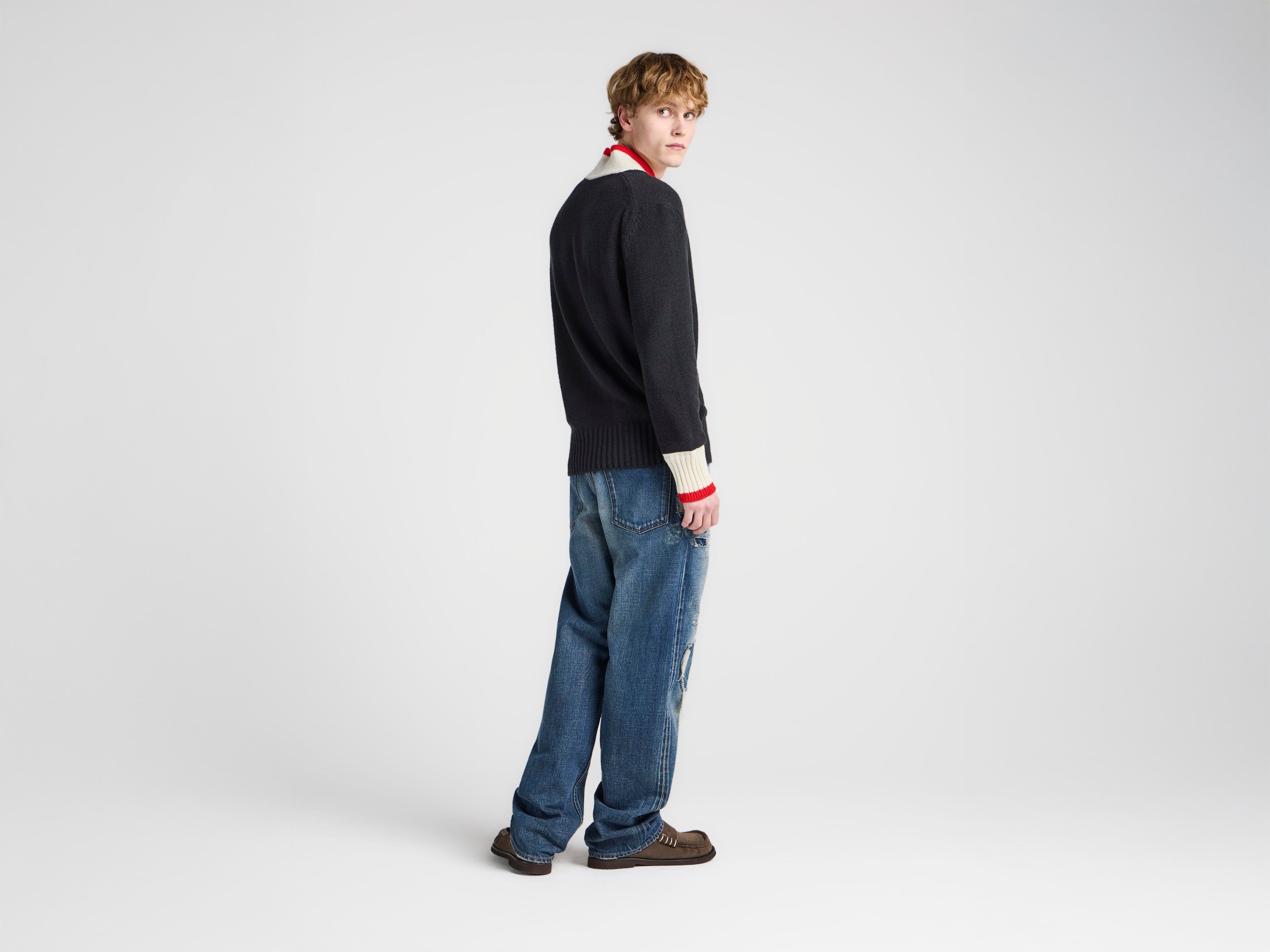 J.W.Anderson Knitwear Contrast Trim Pullover Schwarz
