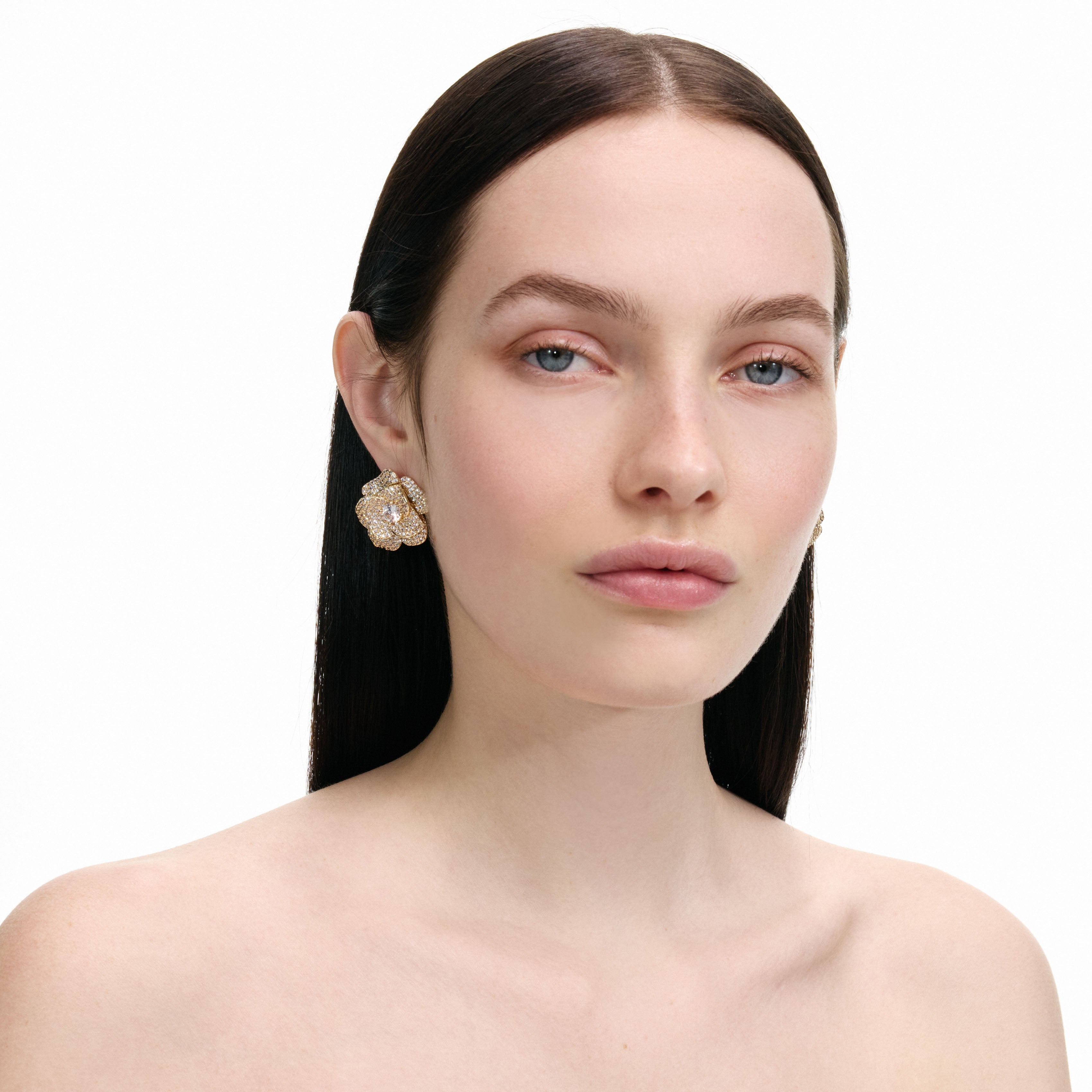 Self Portrait Jewellery Gold Crystal Flower Ohrringe Gold One Size