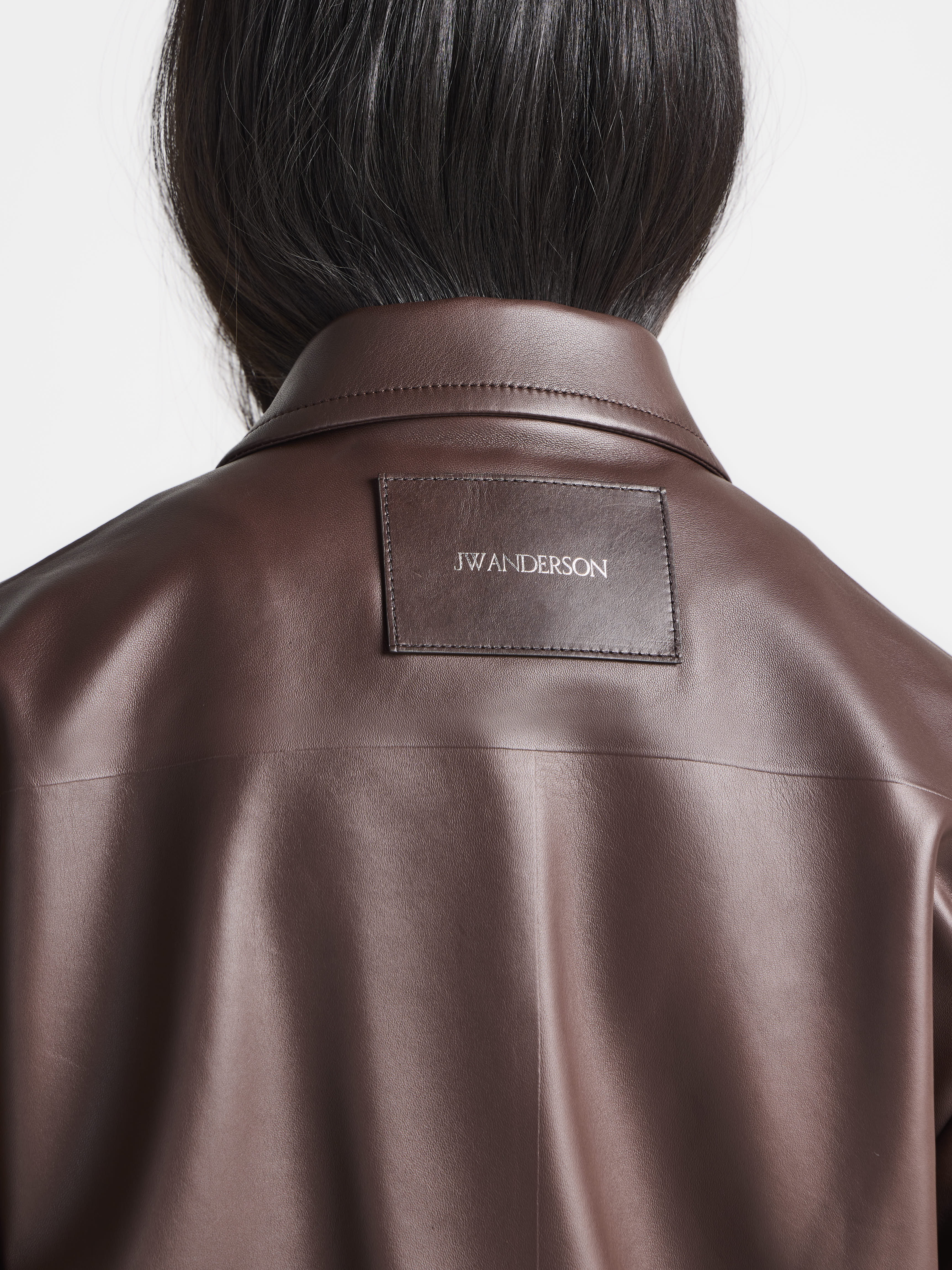 J.W.Anderson Blouson Lederjacke Damen Schokobraun Nappa