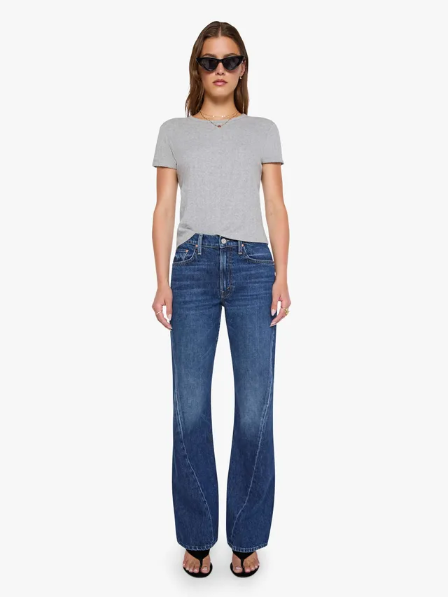 Mother The Bookie Twist Sneak Damenjeans Dunkelblau
