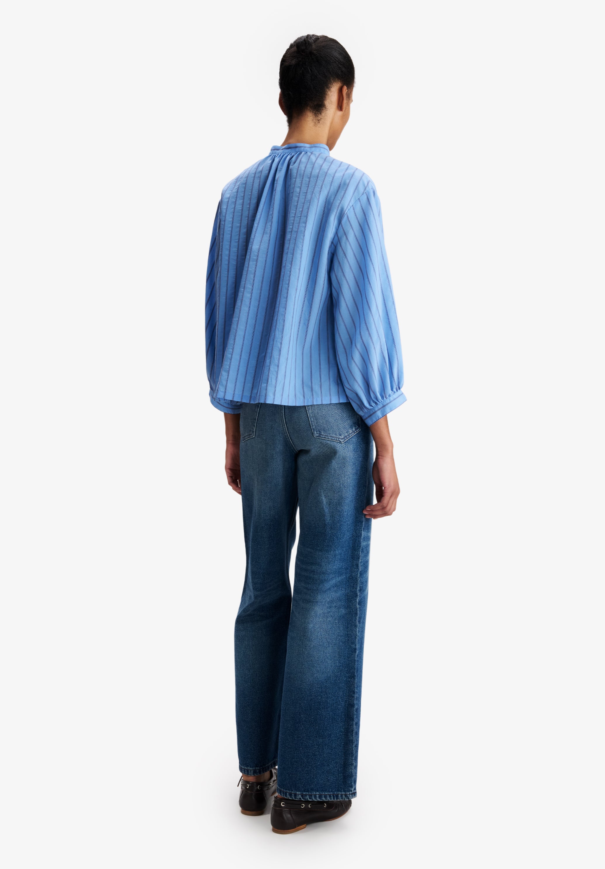 A.P.C. Bluse hellblau Stehkragen Hemdbluse 38 Damen