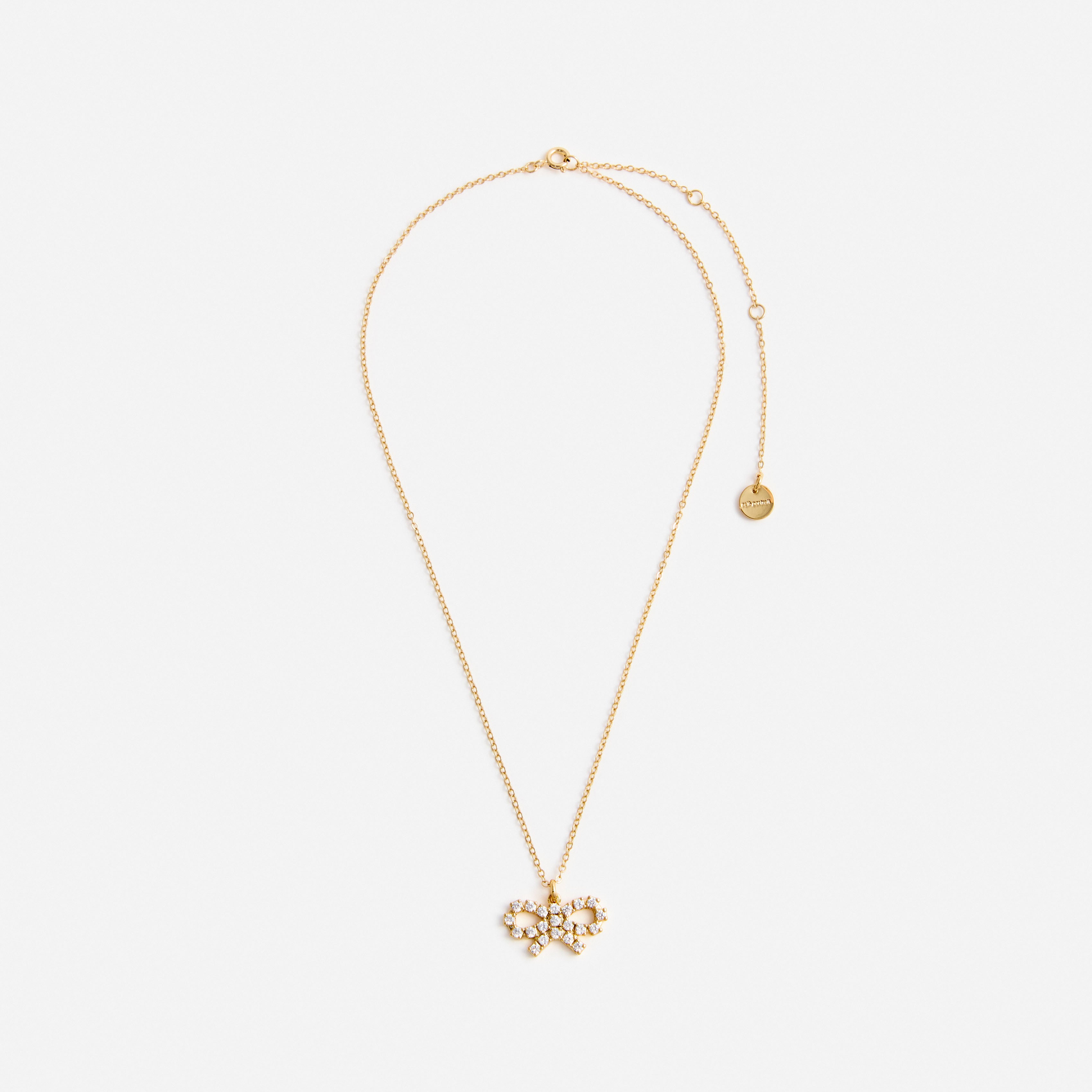 Self Portrait Micro Gold Bow Halskette Gold Kristallschleife