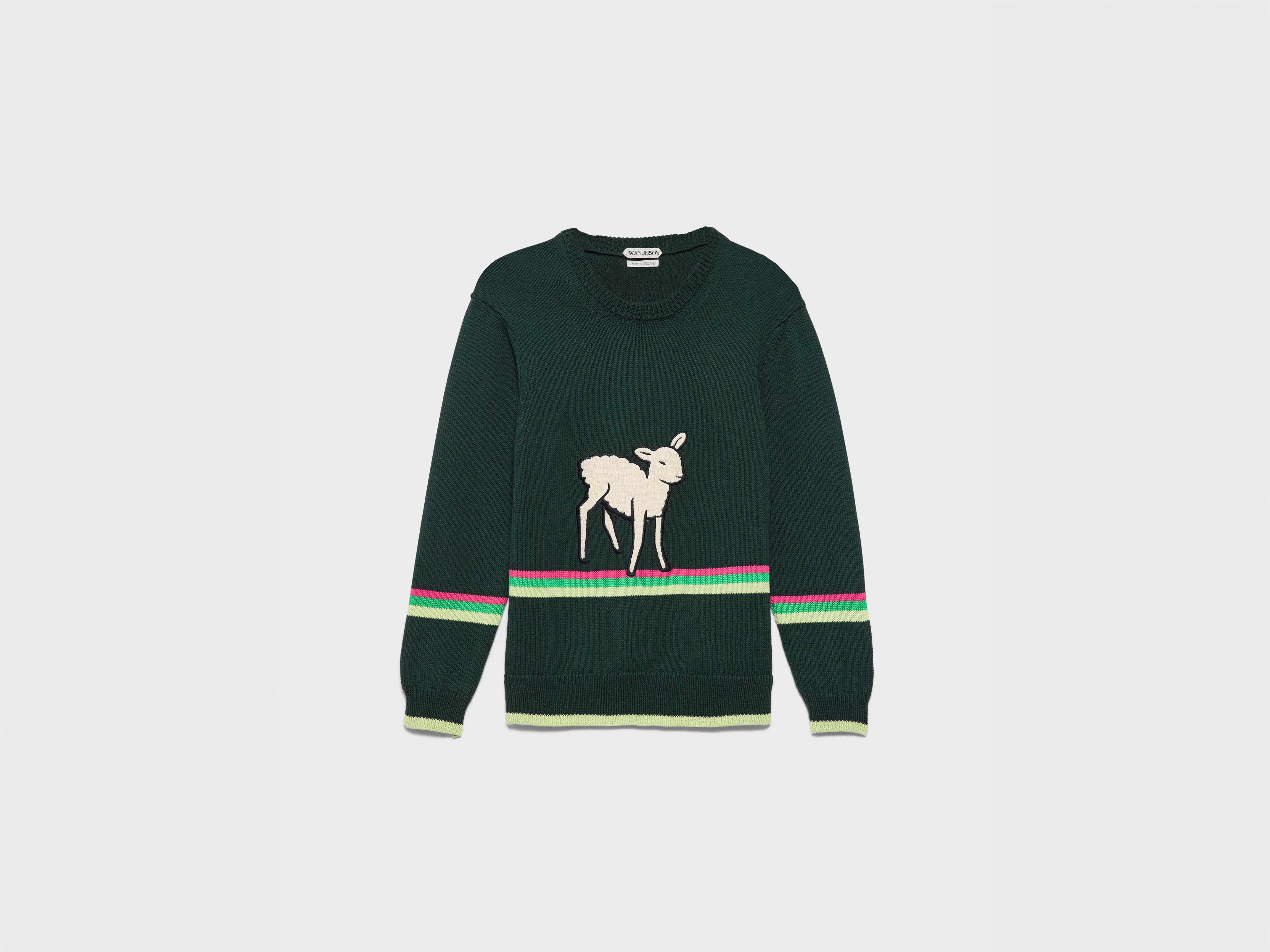 J.W.Anderson Sheep Jumper Damen dunkelgrün Baumwolle