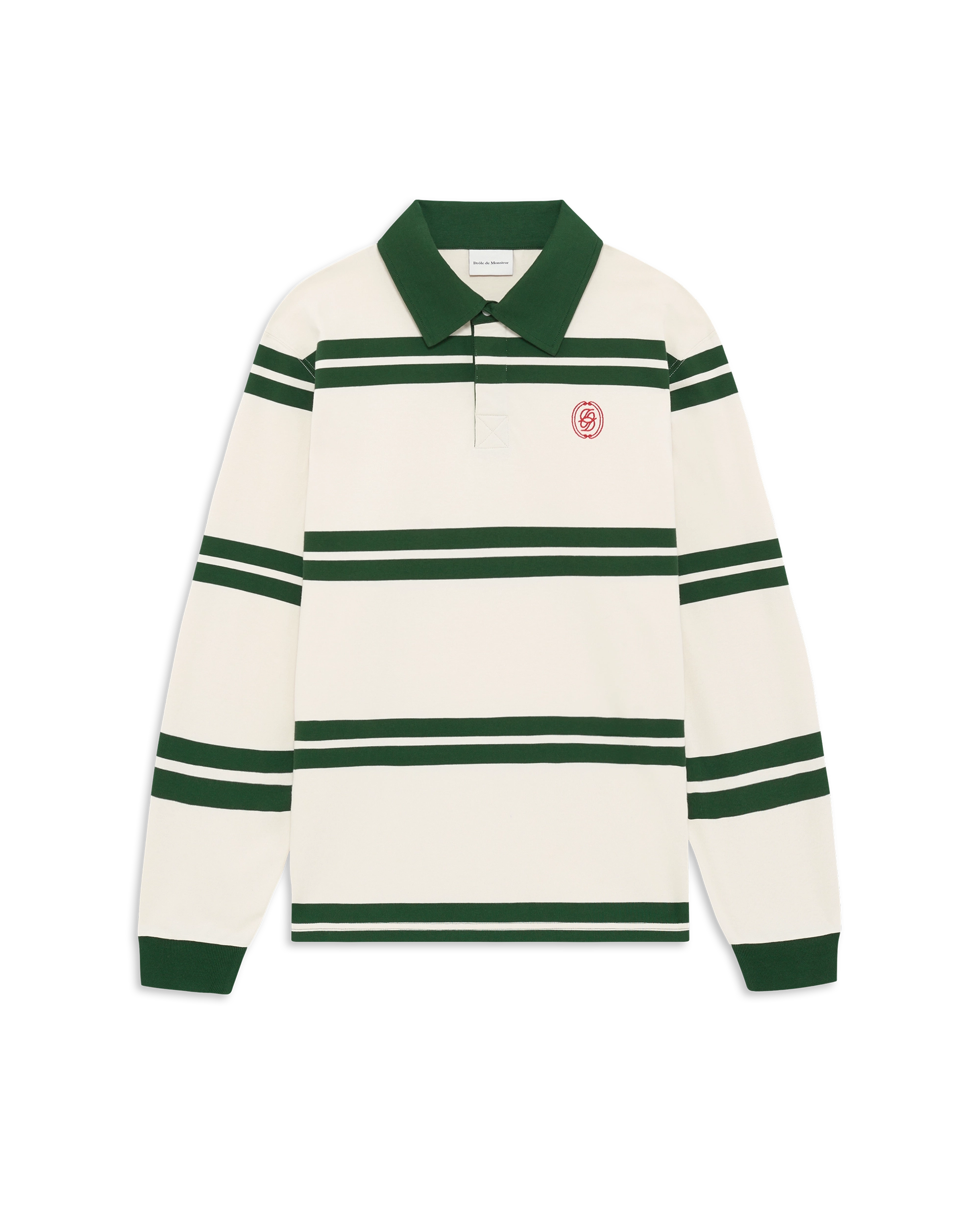 Drôle De Monsieur D Mirror Striped Polo Grün Baumwolle