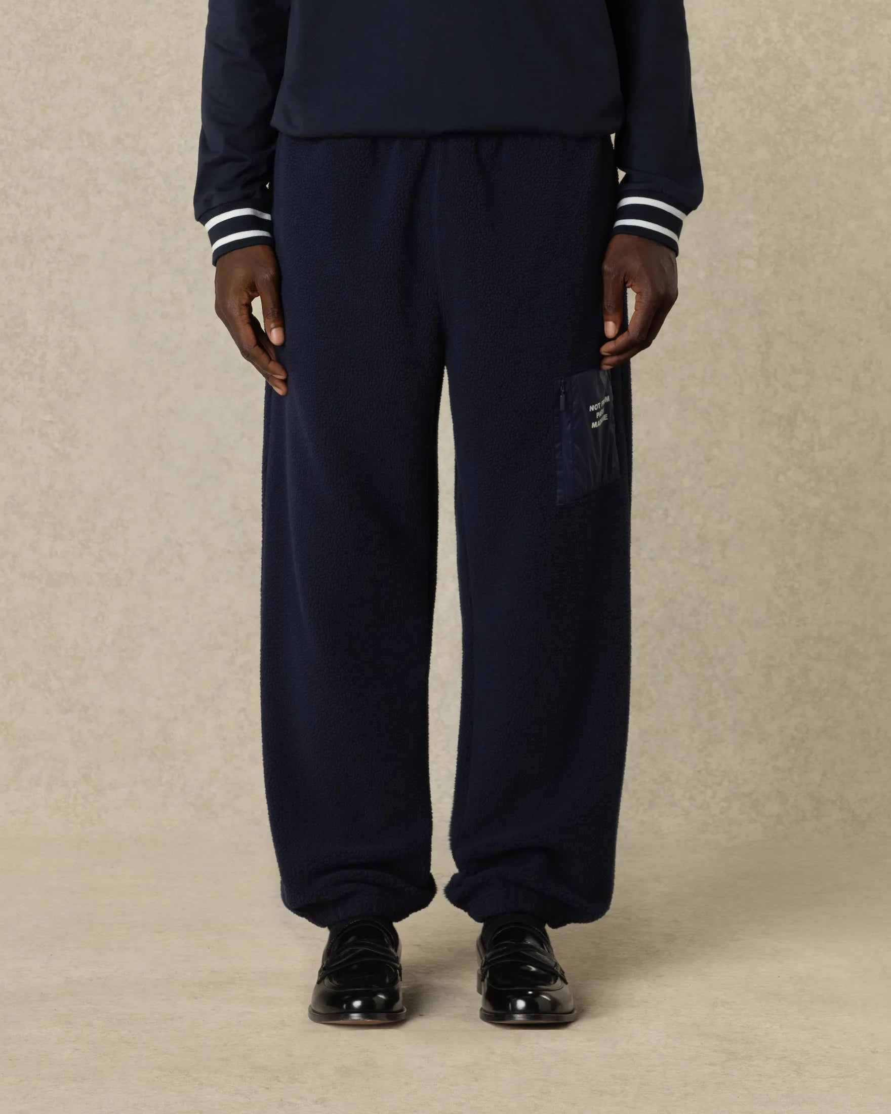 Drôle De Monsieur Slogan Sherpa Pants Jogginghose Navy Fleece