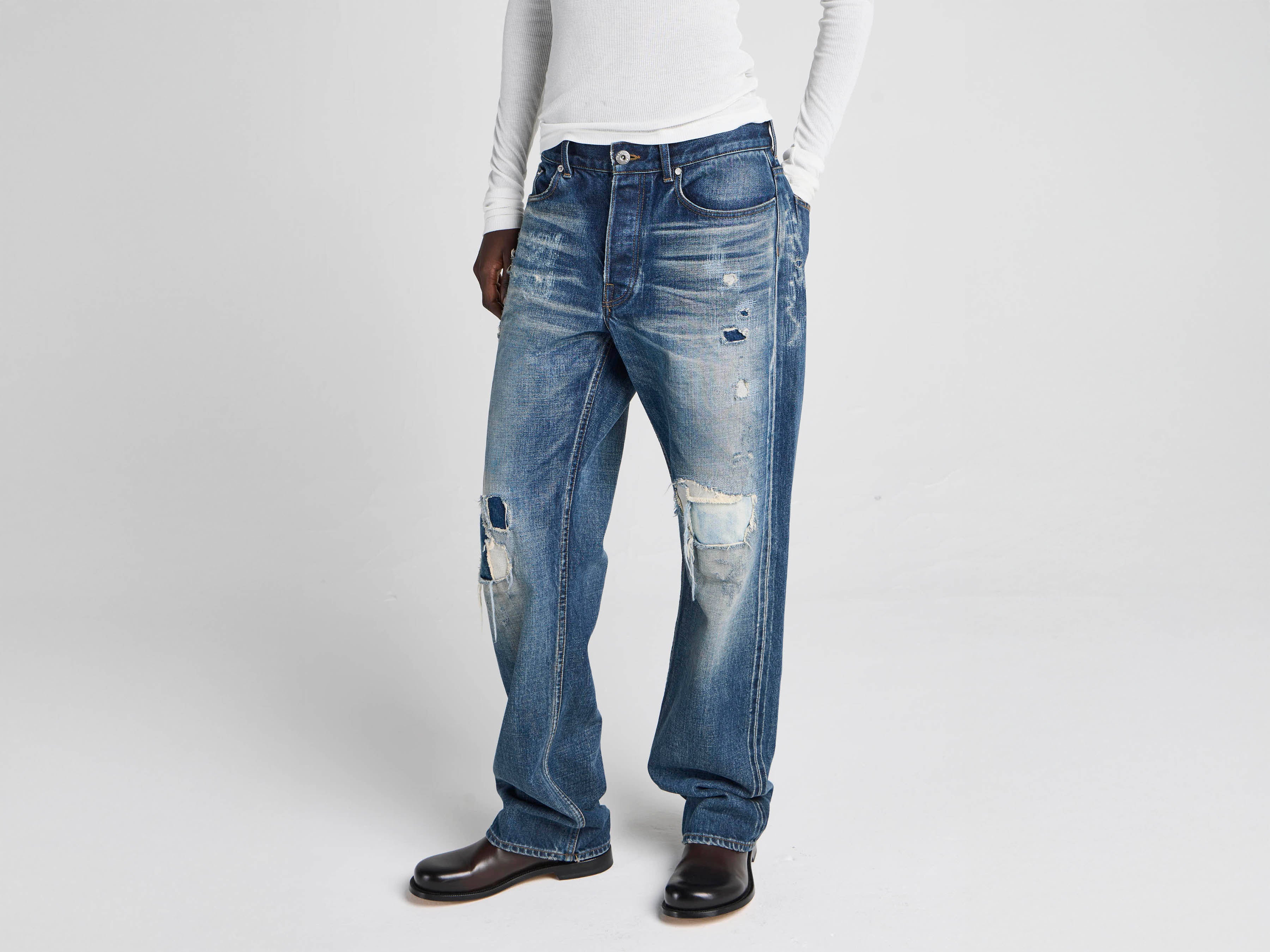 J.W.Anderson Straight Leg Jeans Damen dunkelblau Selvedge