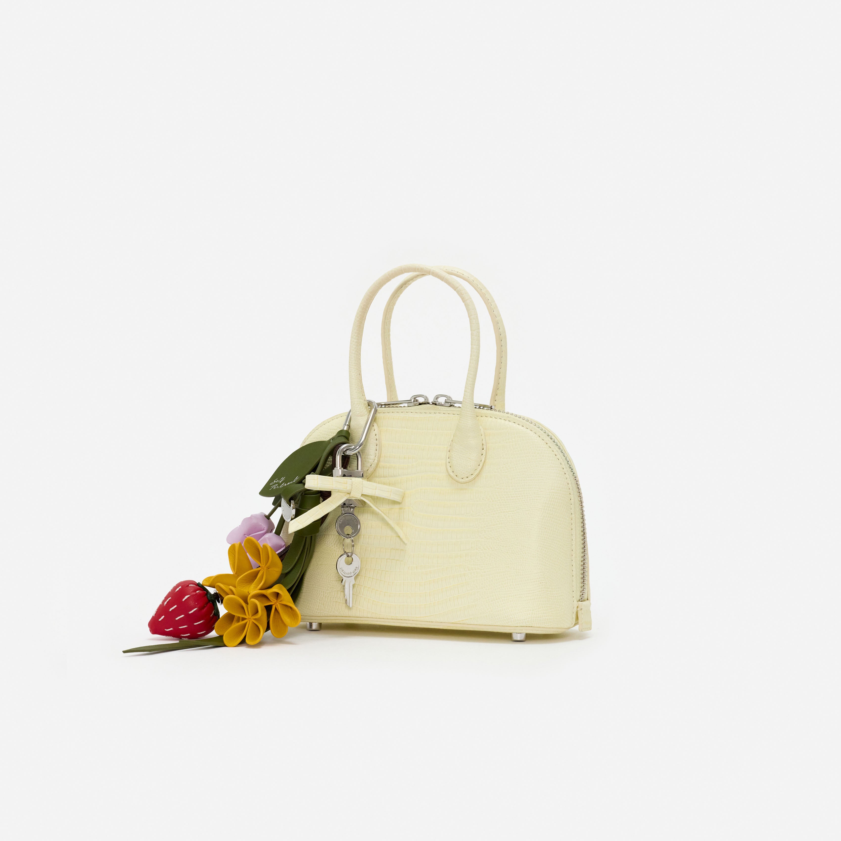 Self Portrait Embossed Leather Yellow Mini Bag Tasche Gelb