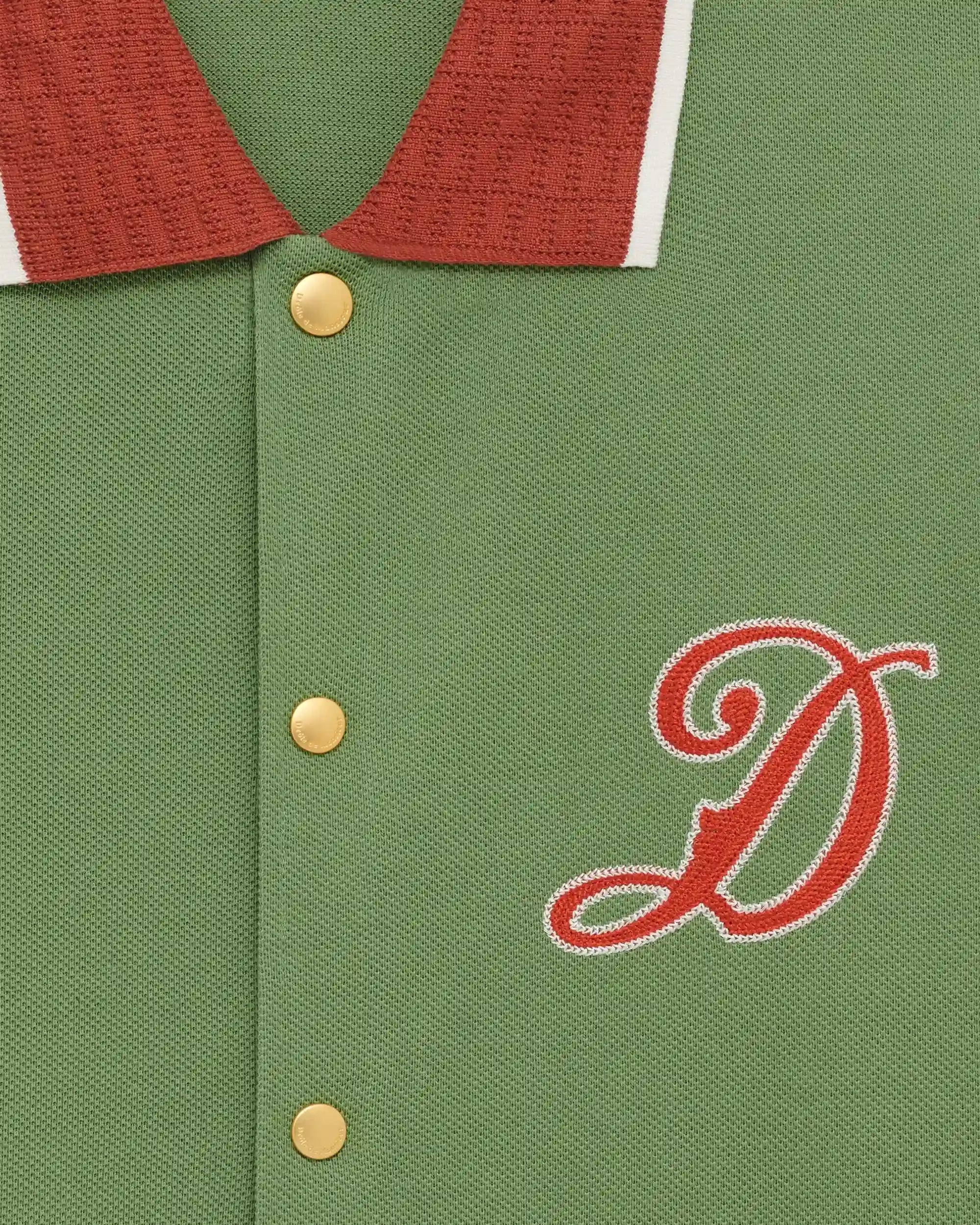 Drôle de Monsieur K-SH251 Hemd Water Green Stickerei Baumwolle