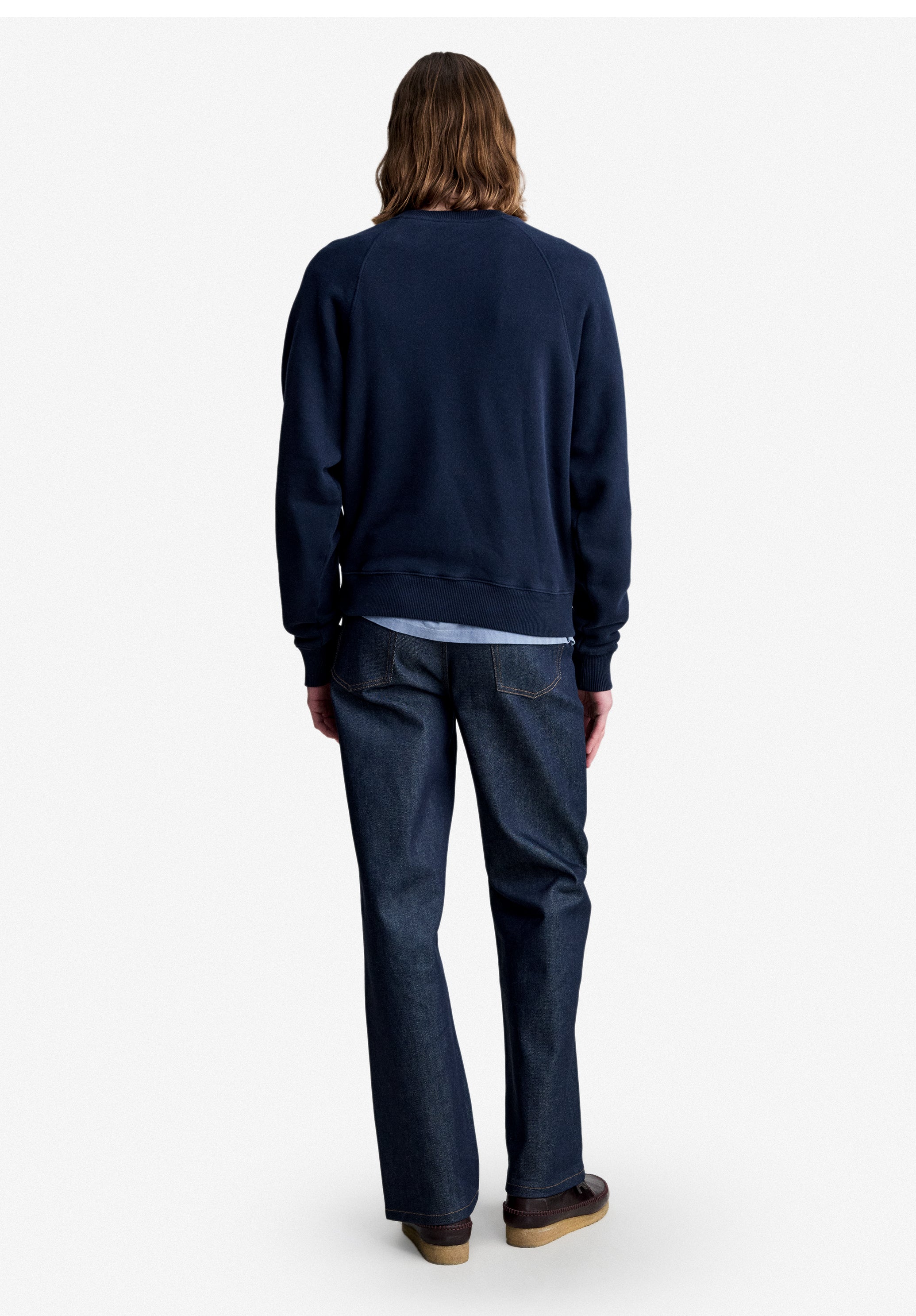 A.P.C. blaues Sweatshirt mit Raglanärmeln, 100 % Bio-Baumwolle