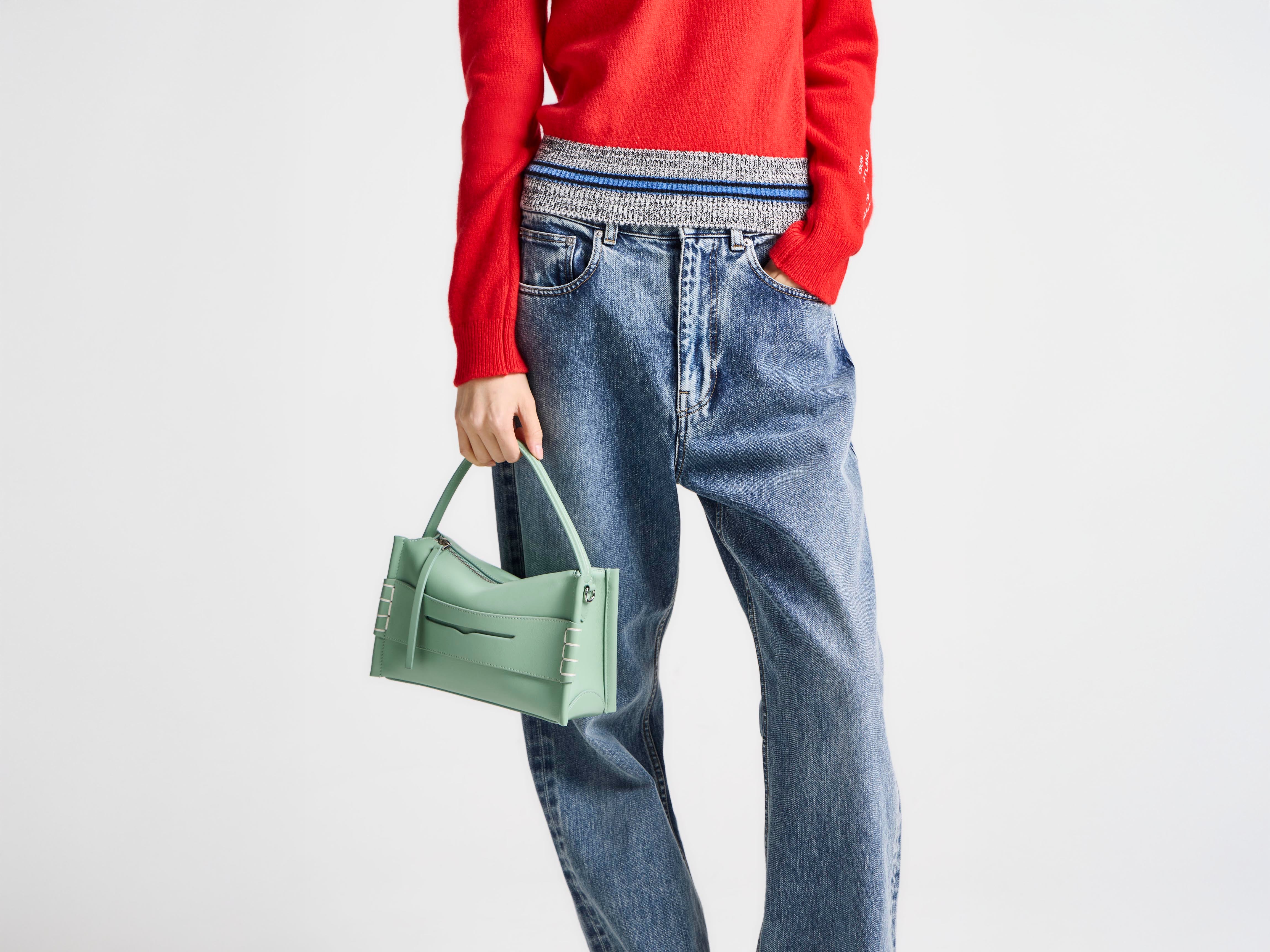 J.W.Anderson Small Loafer Bag Tasche Salbei Leder