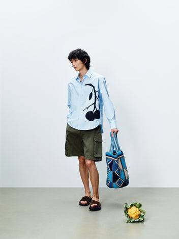 J.W.Anderson JWA Script T-Shirt Langarm Plum Baumwolle