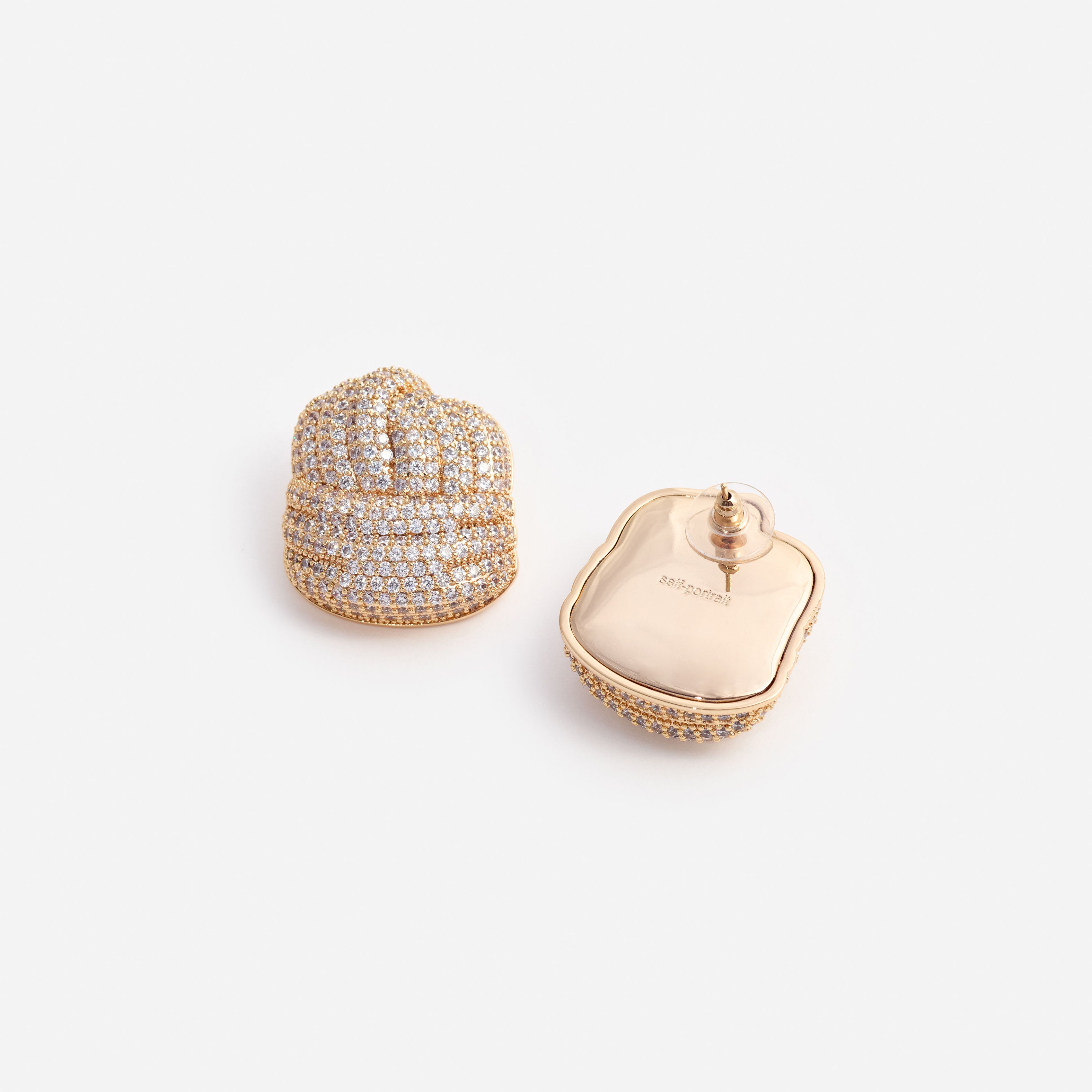 Self Portrait Jewellery Gold Crystal Knot Ohrringe Gold Kristall
