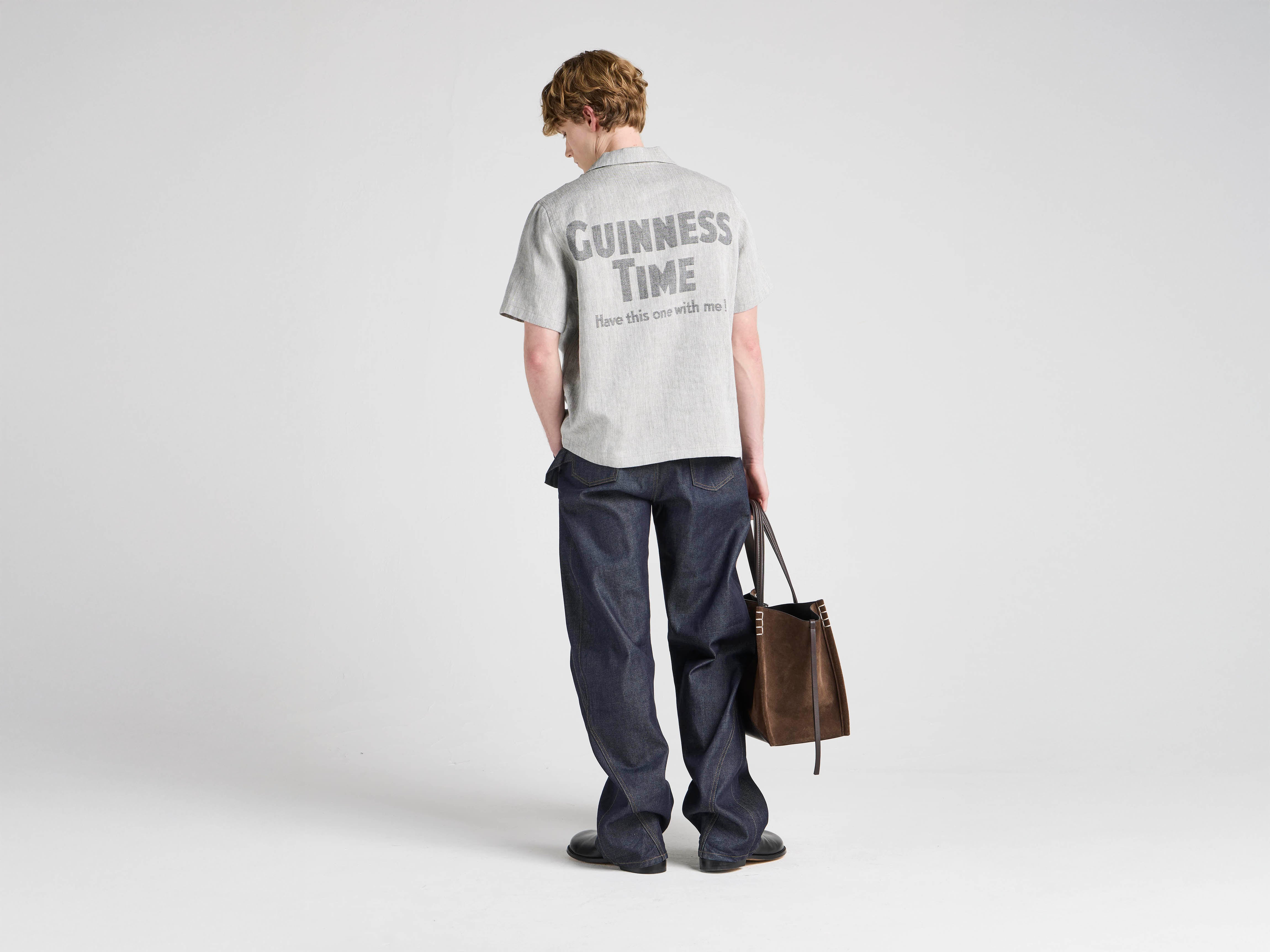 J.W.Anderson x Guinness Linen Hemd clay Camp-Kragen