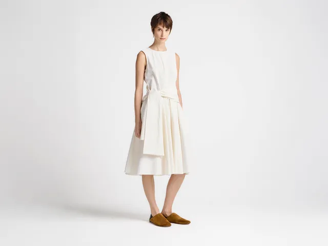 J.W.Anderson Cloque Kleid Ivory Baumwolle Ärmellos Damen