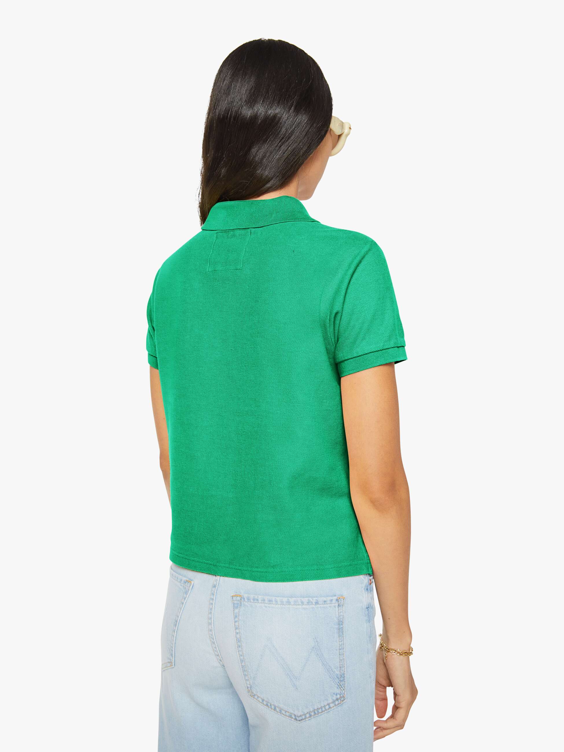Mother The Split S/S Match Polohemd Holly Green Baumwolle