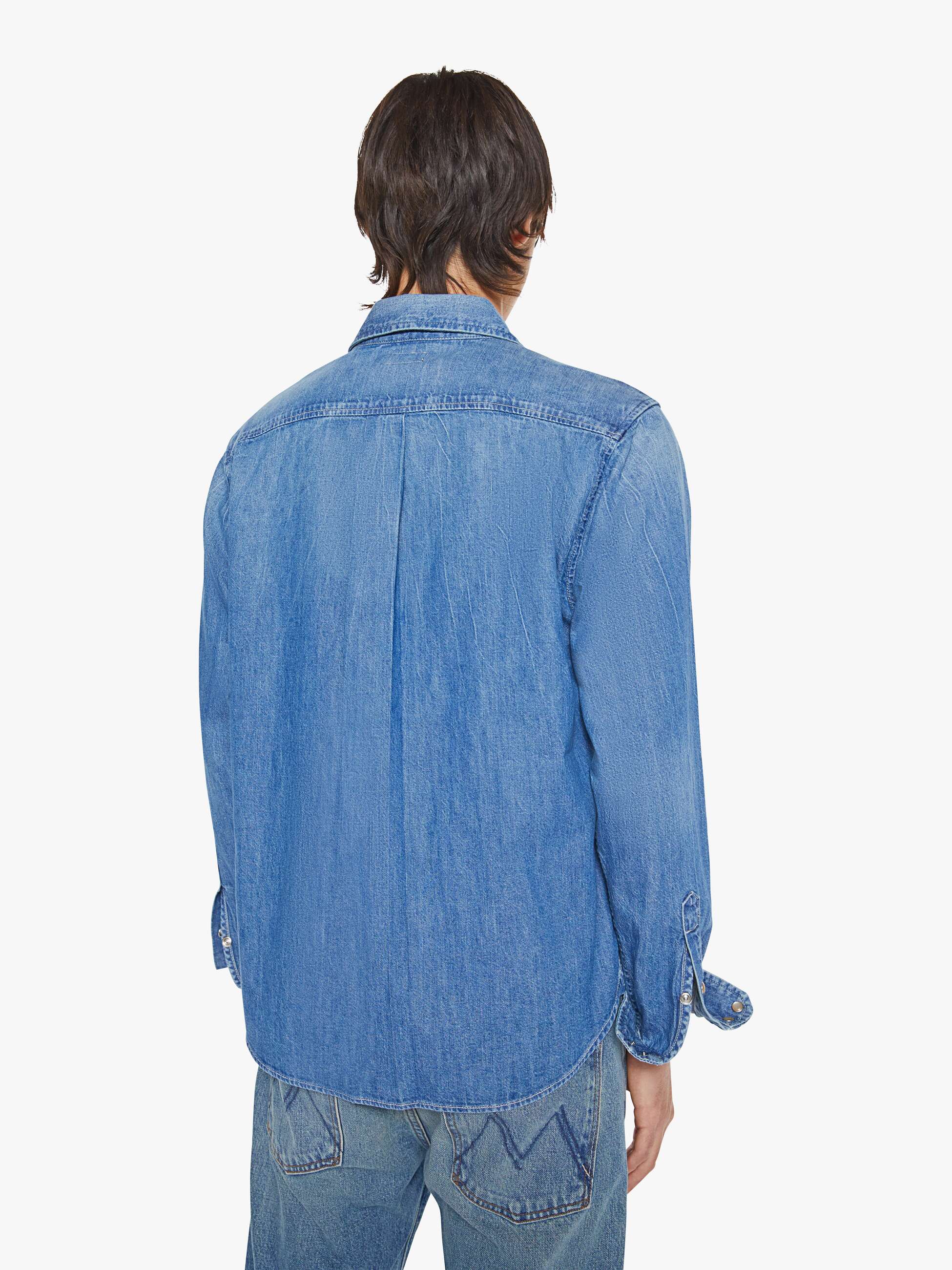 Mother The Speed Date Hemd Blau Denim Western Herren