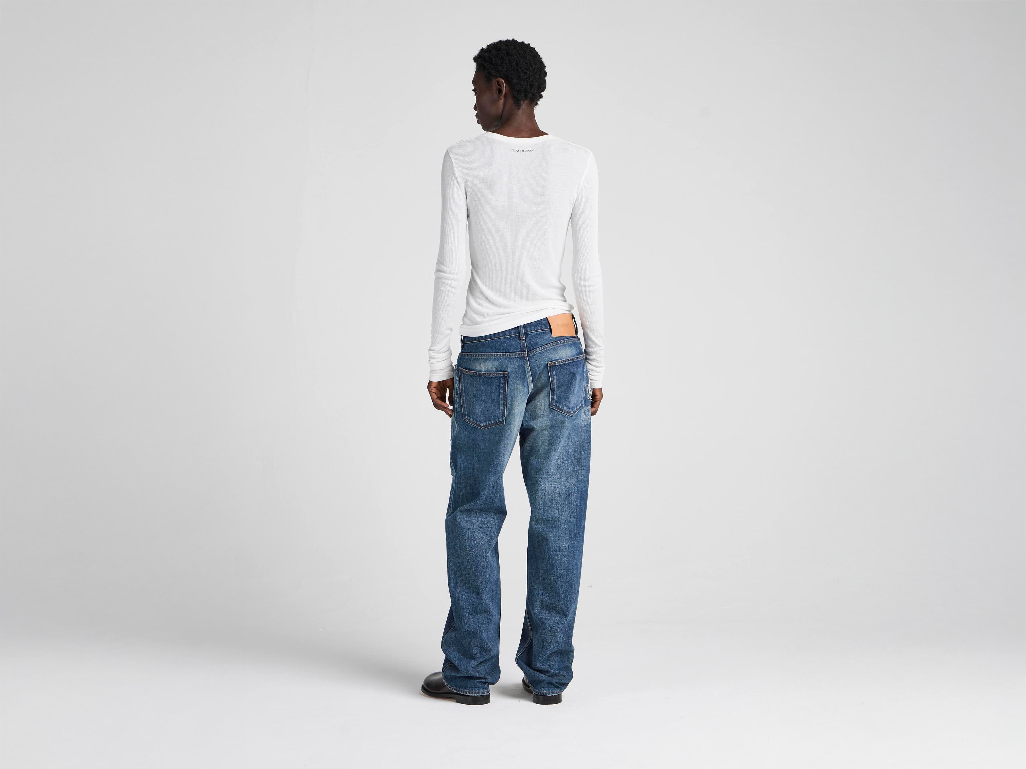 J.W.Anderson Straight Leg Jeans Damen dunkelblau Selvedge