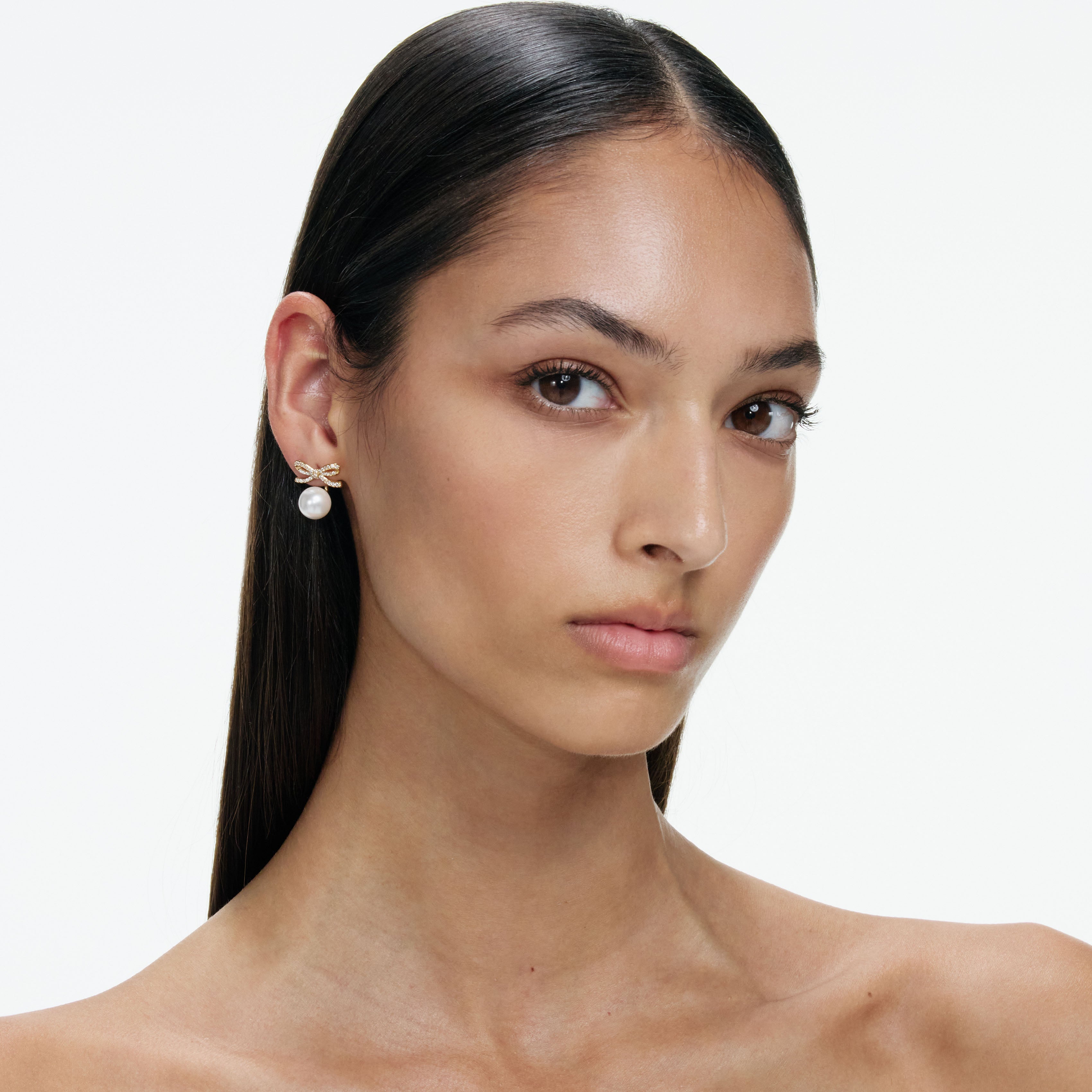 Self Portrait Gold Bow Pearl Ohrringe Gold One Size