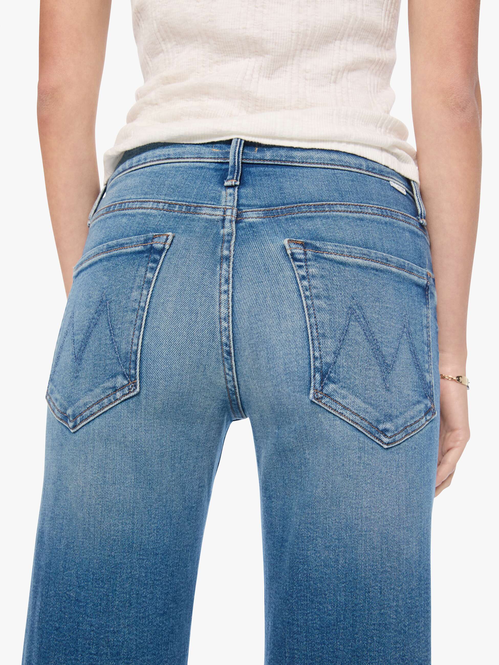 Mother Tunnel Vision Flood Jeans Mittelblau Straight Damen