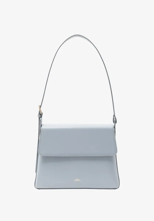 A.P.C. Virginie Flap Tasche blau Glattleder 25x18x8 cm